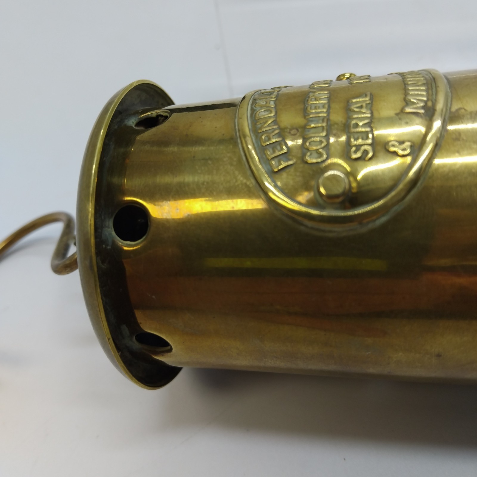 Ferndale Coal & Mining Co Solid Brass Miner’s Lamp Intact, Unused, Light Patina