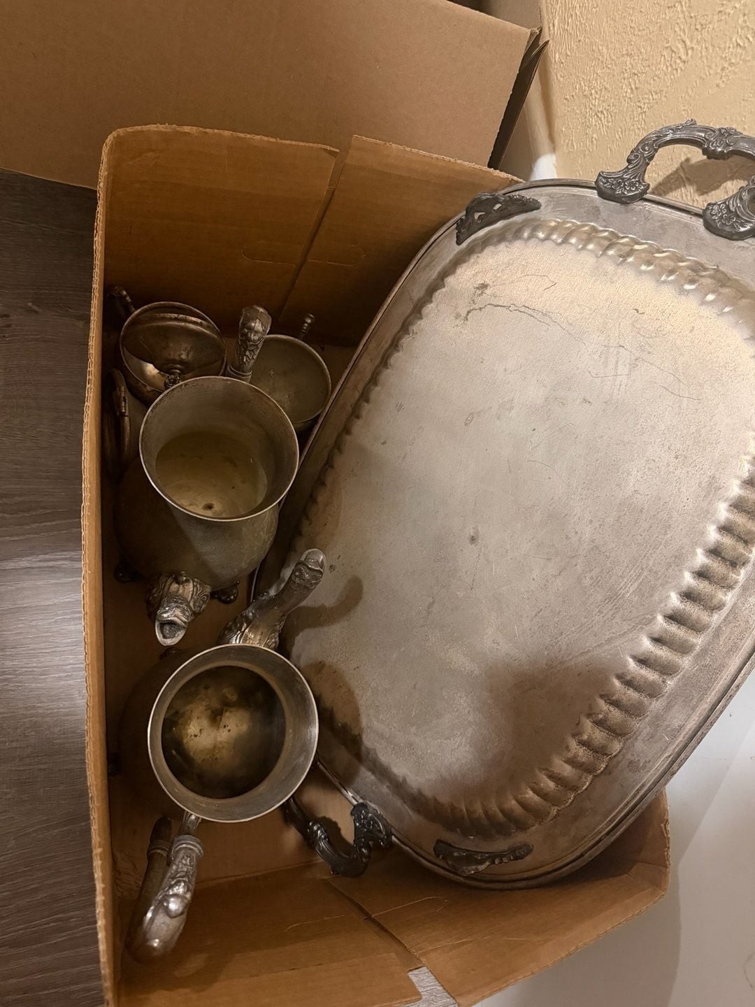 Theodore B. Starr Vintage Silver on Copper 5-Piece Coffee and Tea Service with S