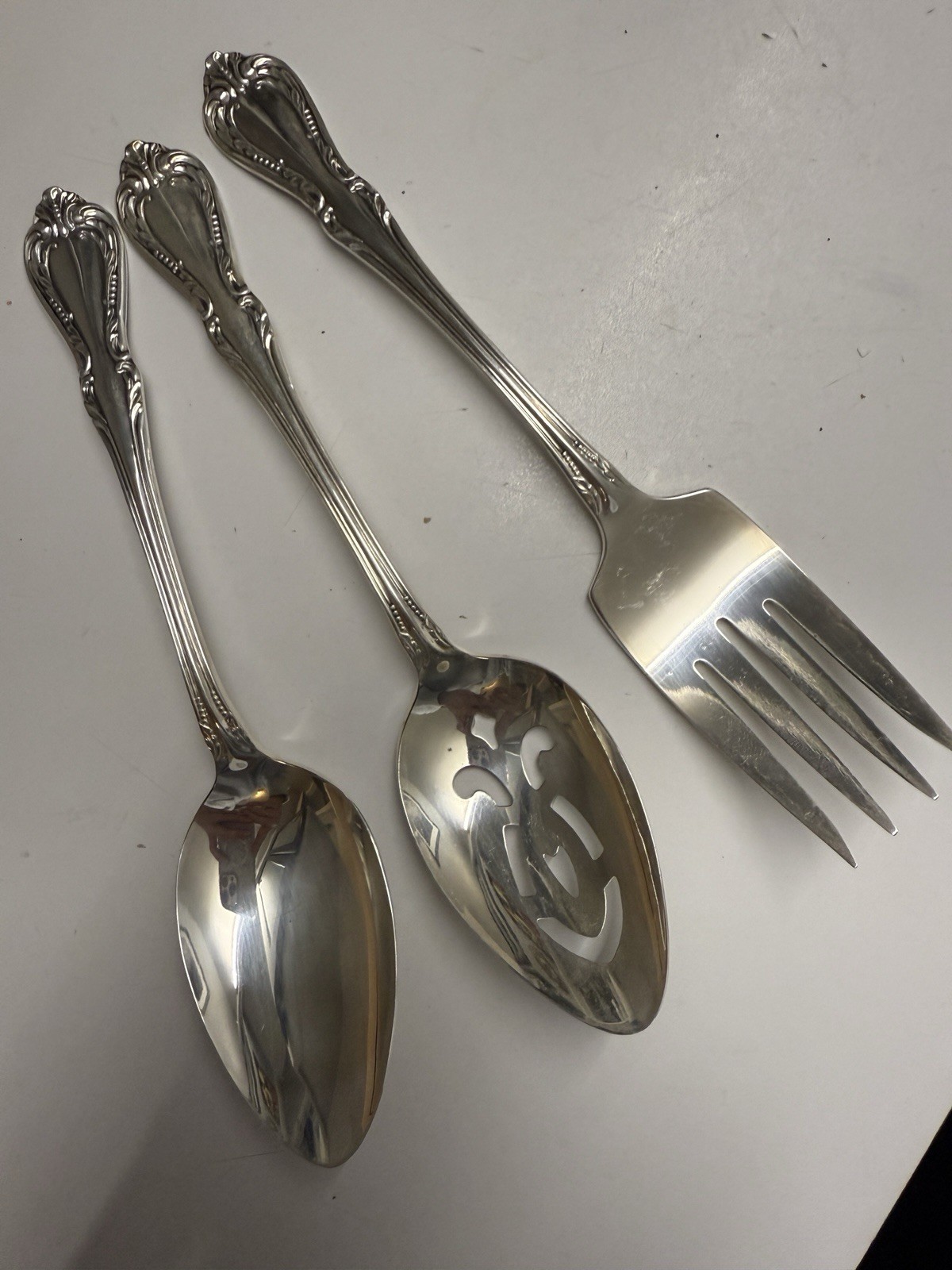 Vintage Wm A Rogers CHALICE Hostess Serving Set 3pc Silverplate Oneida c1960s