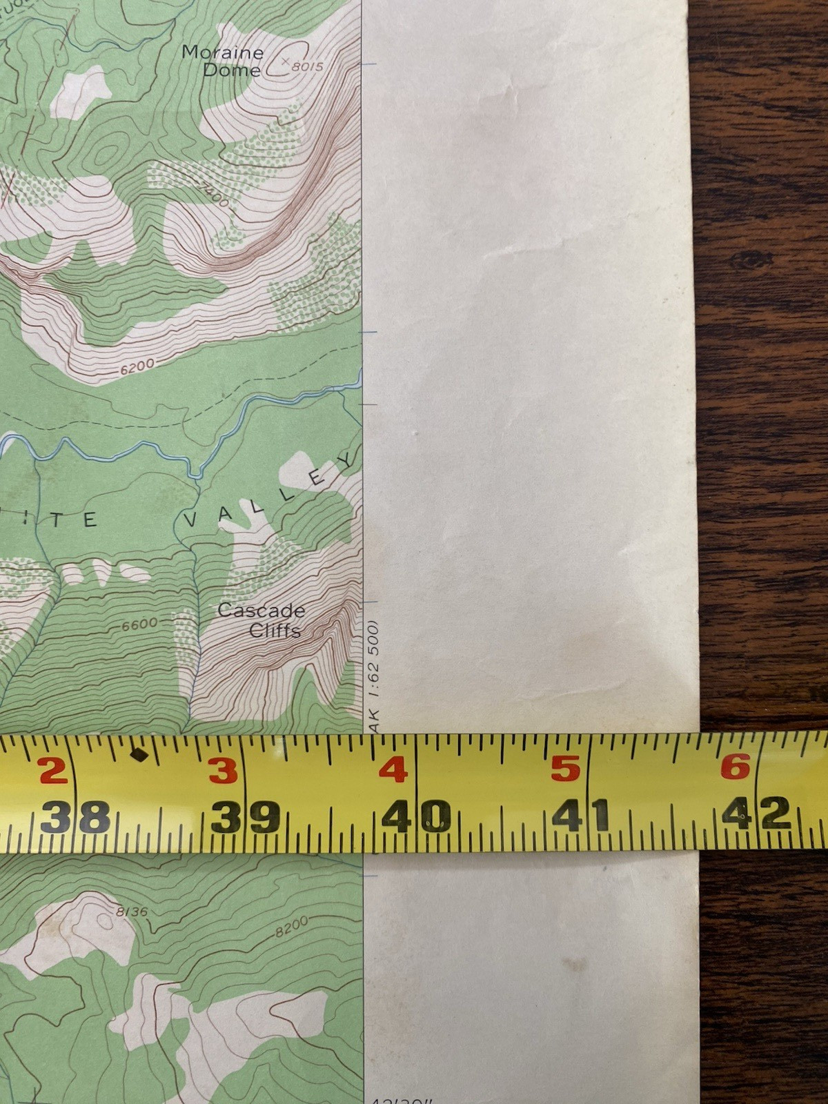 Yosemite Valley Topographical Map USGS Dept of Interior 1955/1958 41.5″x19″ VNTG