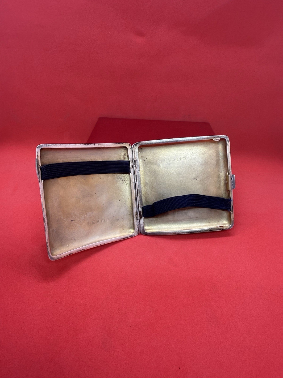 Antique Solid Silver Cigarette Case Box Birmin 1925 William Neal No Scrap 90.3gr
