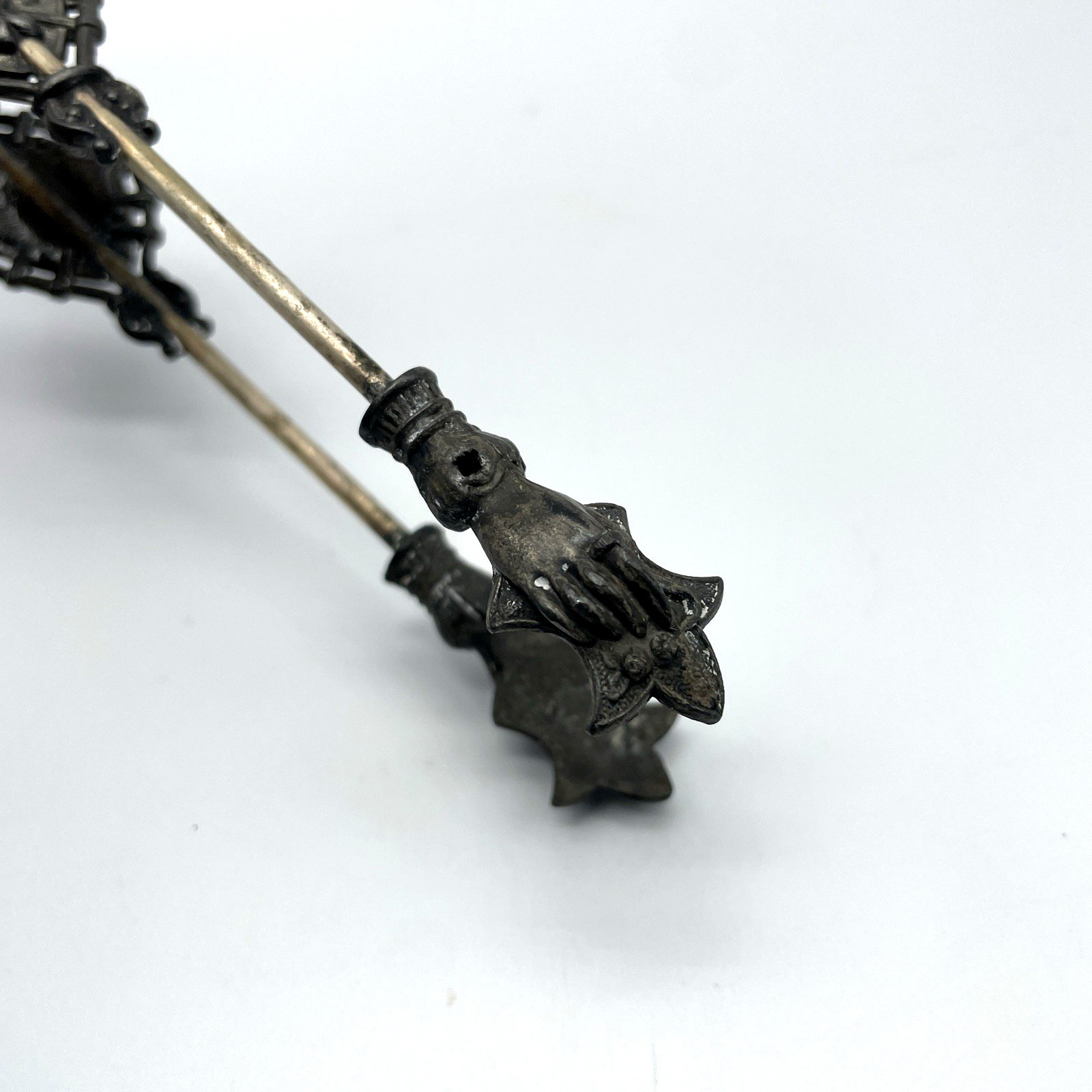Victorian Pickle Caster Tongs Silver Plate Ornate Antique Figural 19th Century