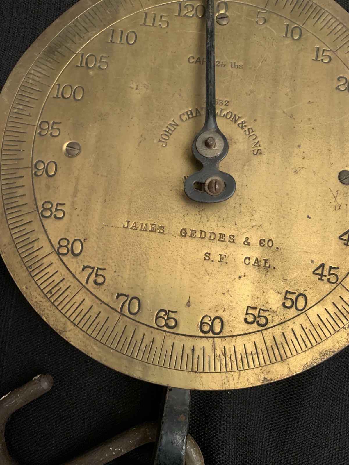 John Chatillion Brass Round Faced Scale 125 Lbs 13532 James Geddes San Francisco