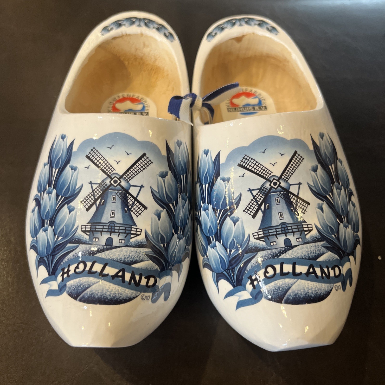 DELFT WOOD SHOES 14cm 22-23 Delft Holland Windmill Klompenfabriek Nijhuis B.V
