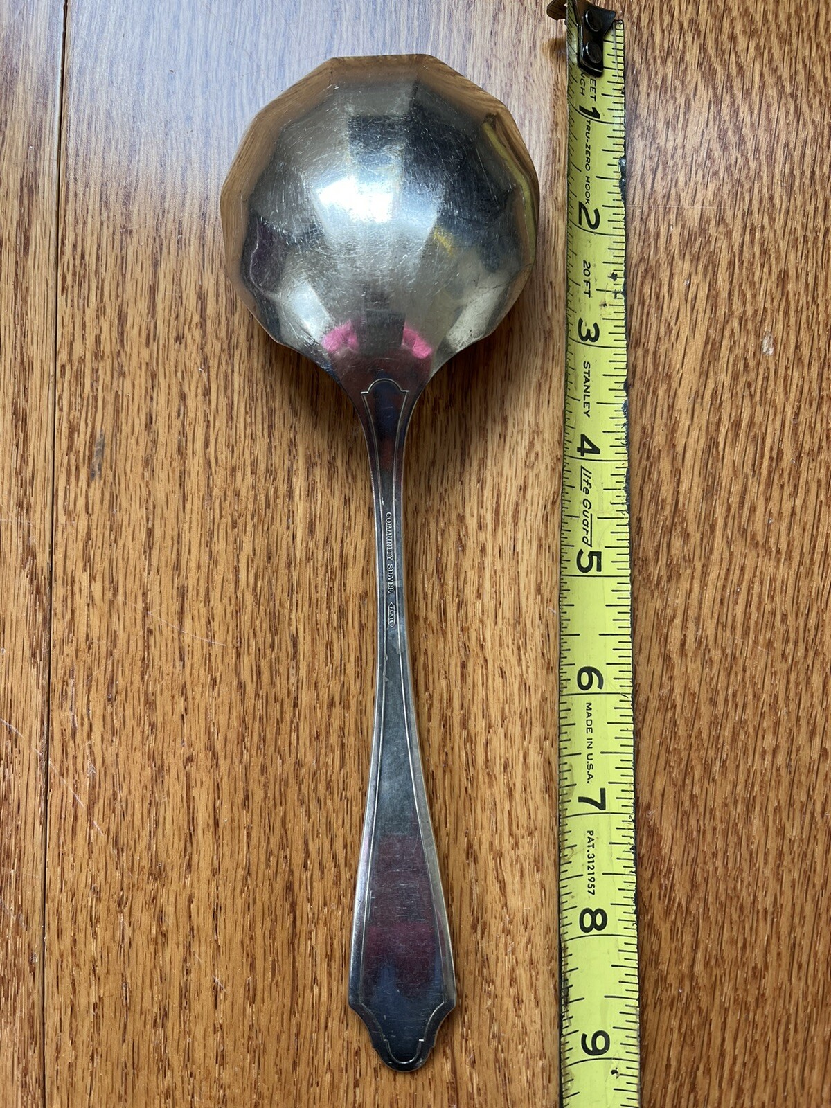 Vintage COMMUNITY PLATE GEORGIAN SILVERPLATED SHELL CASSEROLE SERVING SPOON 9″