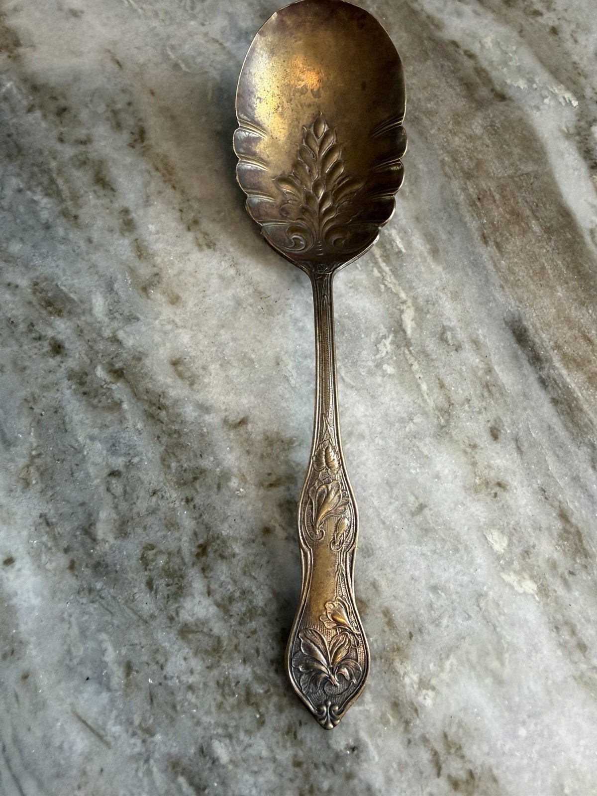 Exquisite Antique Art Nouveau Berry Spoon – Germany, Krefeld c1890–1910, Marked