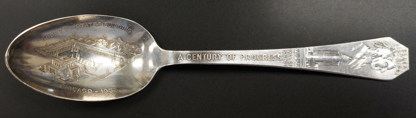 1933 A Century Of Progress, Chicago World’s Fair silver plated spoon! 6″!