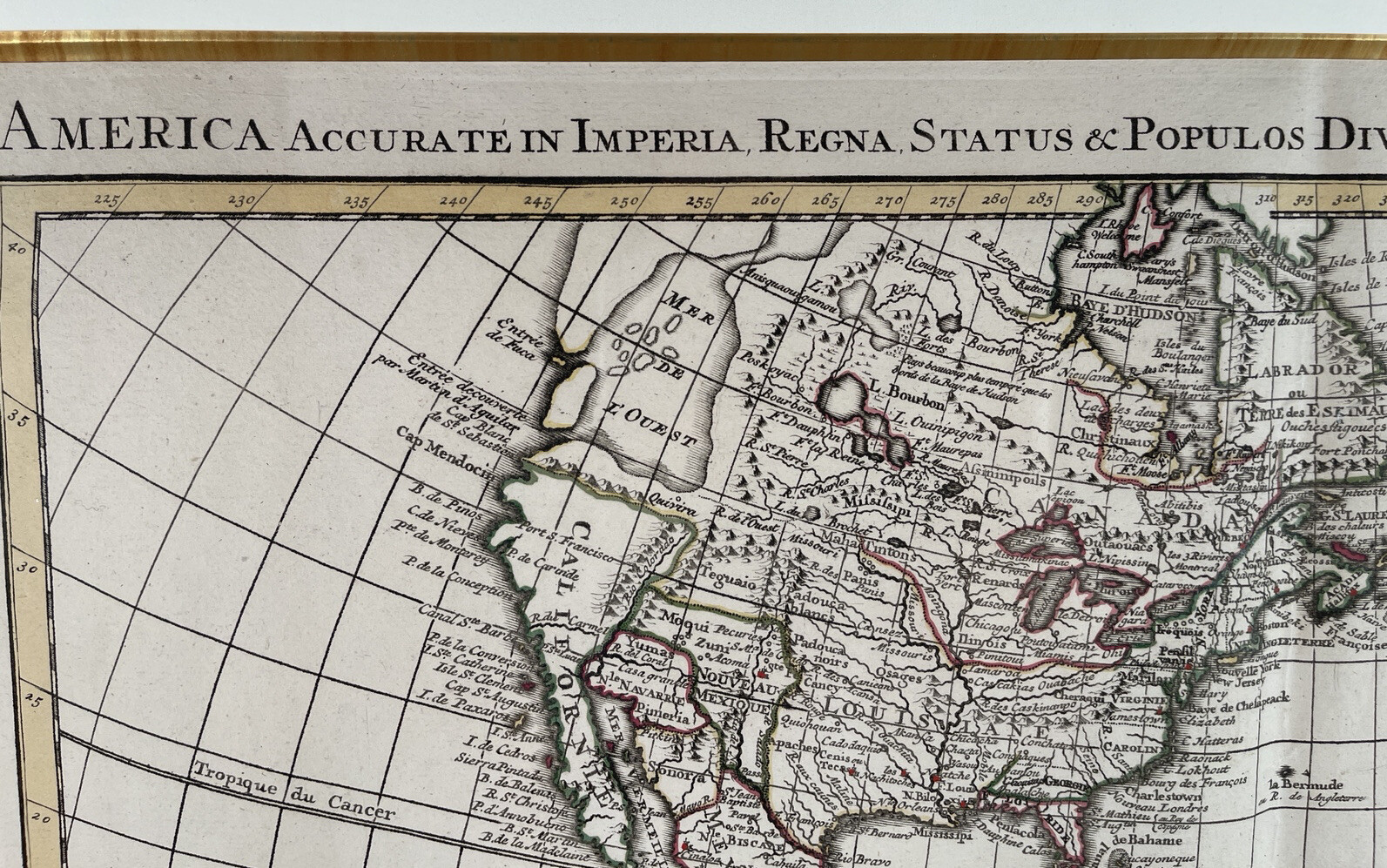 Guillaume Delisle Covens & Mortier Americas World Map Hand Colored 18th Century