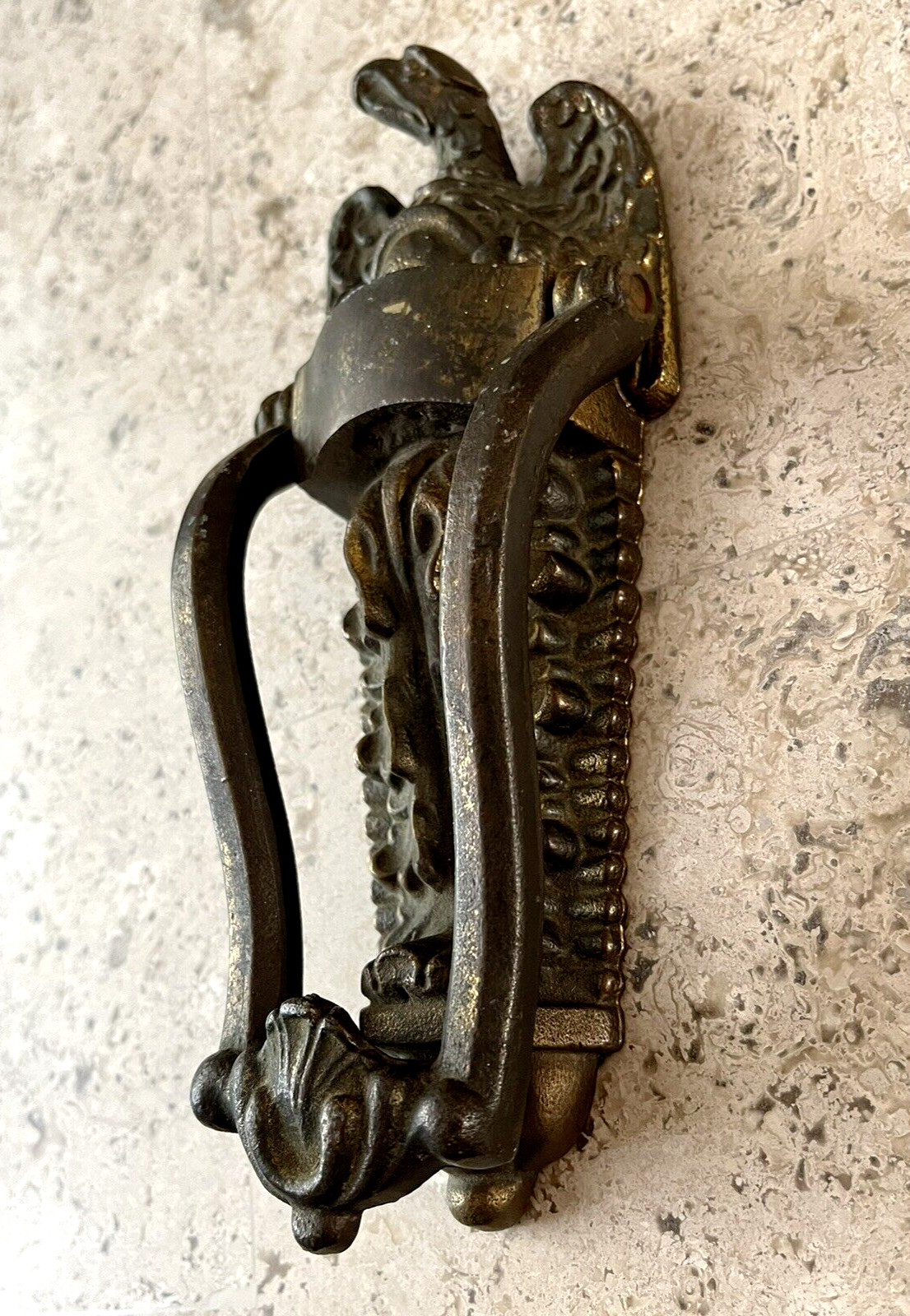 LARGE 8 1/2″ ANTIQUE c.1893 AMERICAN EAGLE ARCHITECTURAL SALVAGE DOORKNOCKER