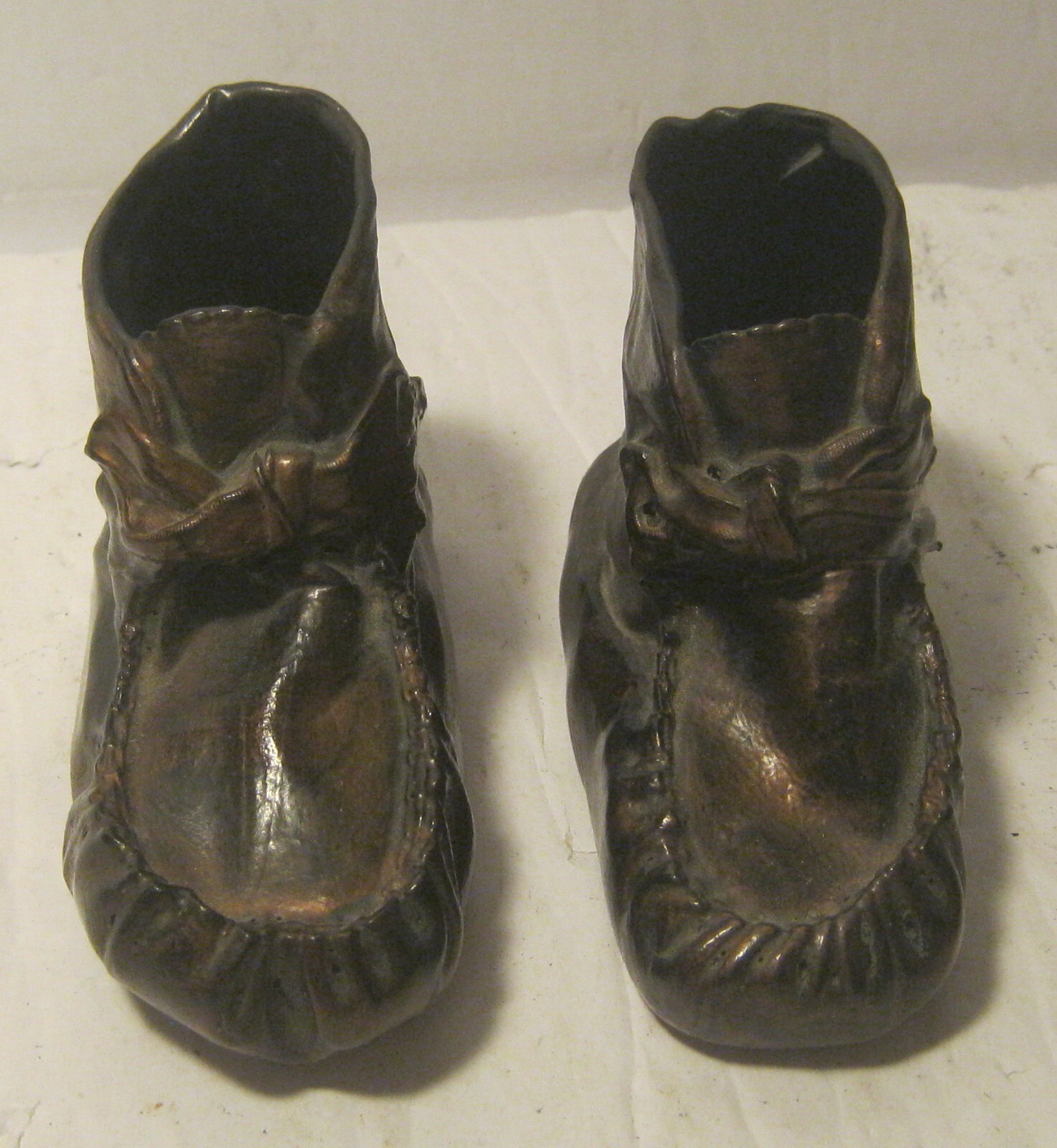Antique Pair BRONZED Baby Shoes Late 19th or Early 20th Century UNMOUNTED!!!
