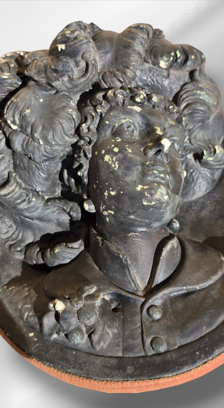 Antique Victorian Wall Plaque 3D Ornate Portrait Plaster Relief 19th century