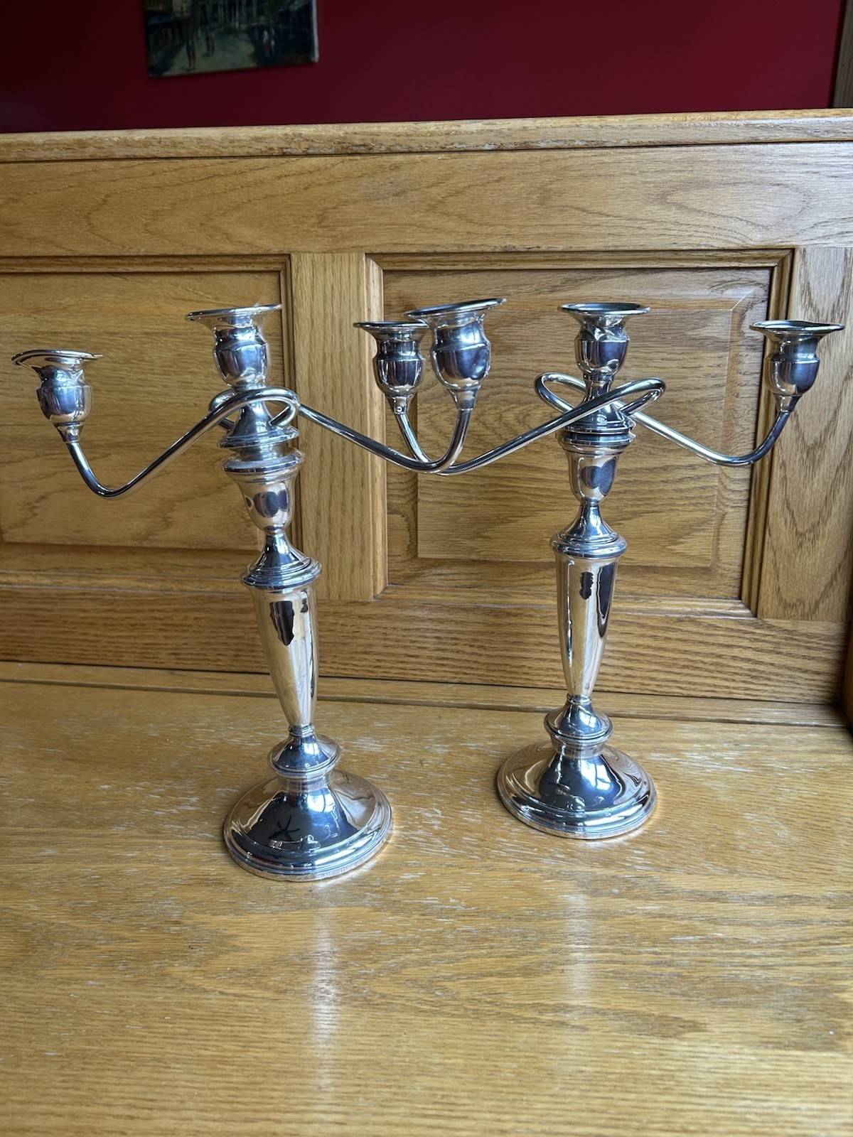 Sterling Silver 3-Light Convertible Candelabra Weighted Adjustable Height
