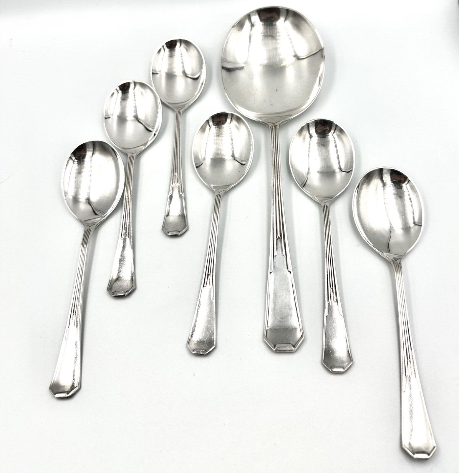 Walker Sheffield Vintage Fruit Spoons Set 6 + Service Spoon 1 Made in UK