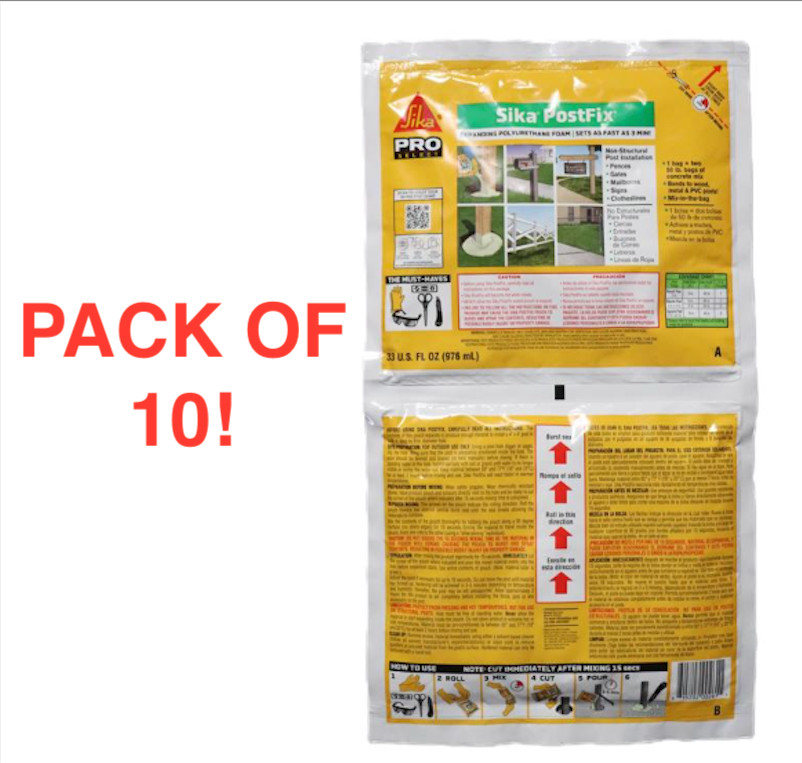 Sika 483503 Pro Select Fence Post Backfill 33 oz. (Pack of 10)