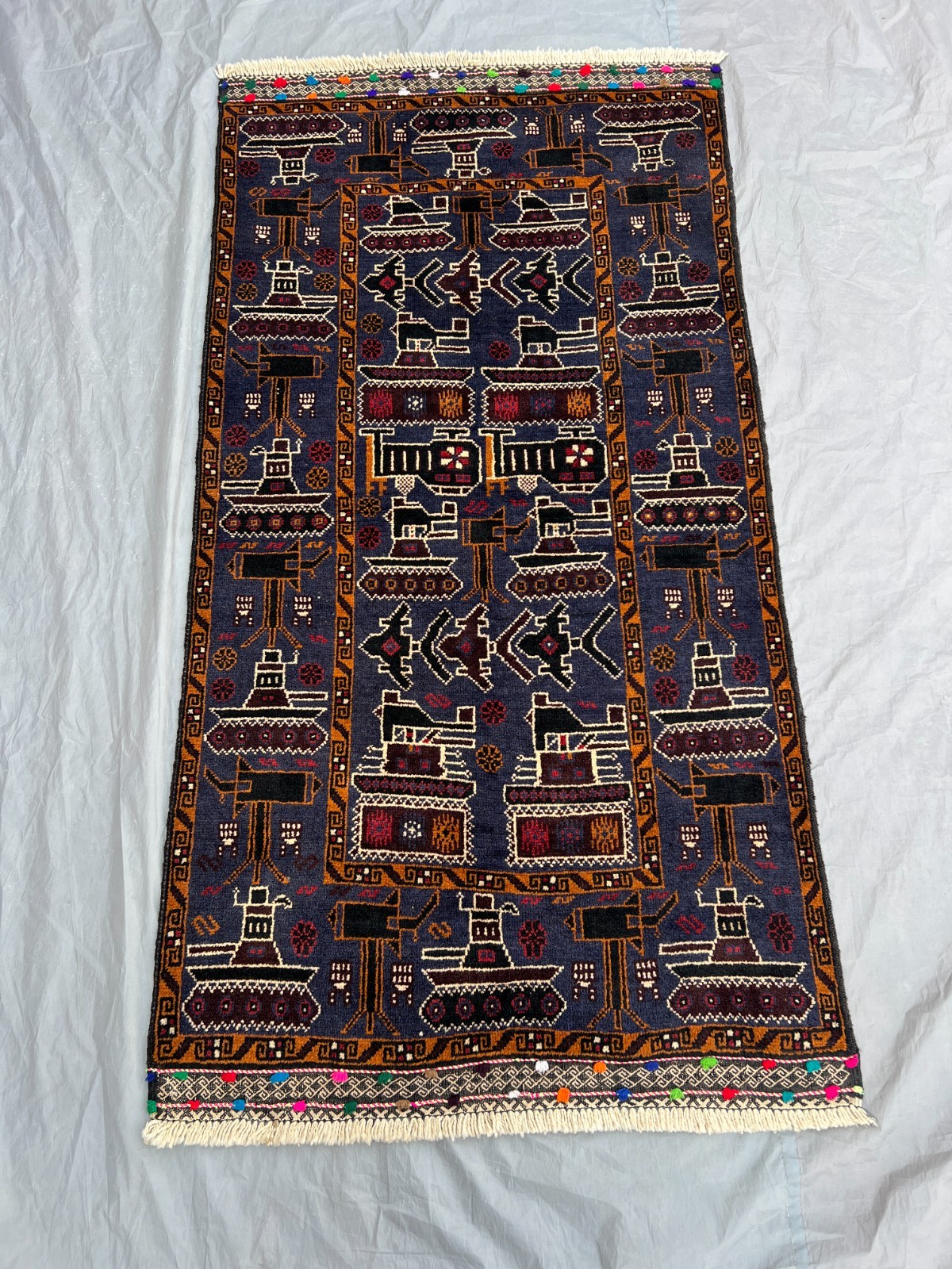 2’10×5’6 ft Vintage Afghan Baluchi War Rug Hand Knotted Wool Tribal Area Carpet