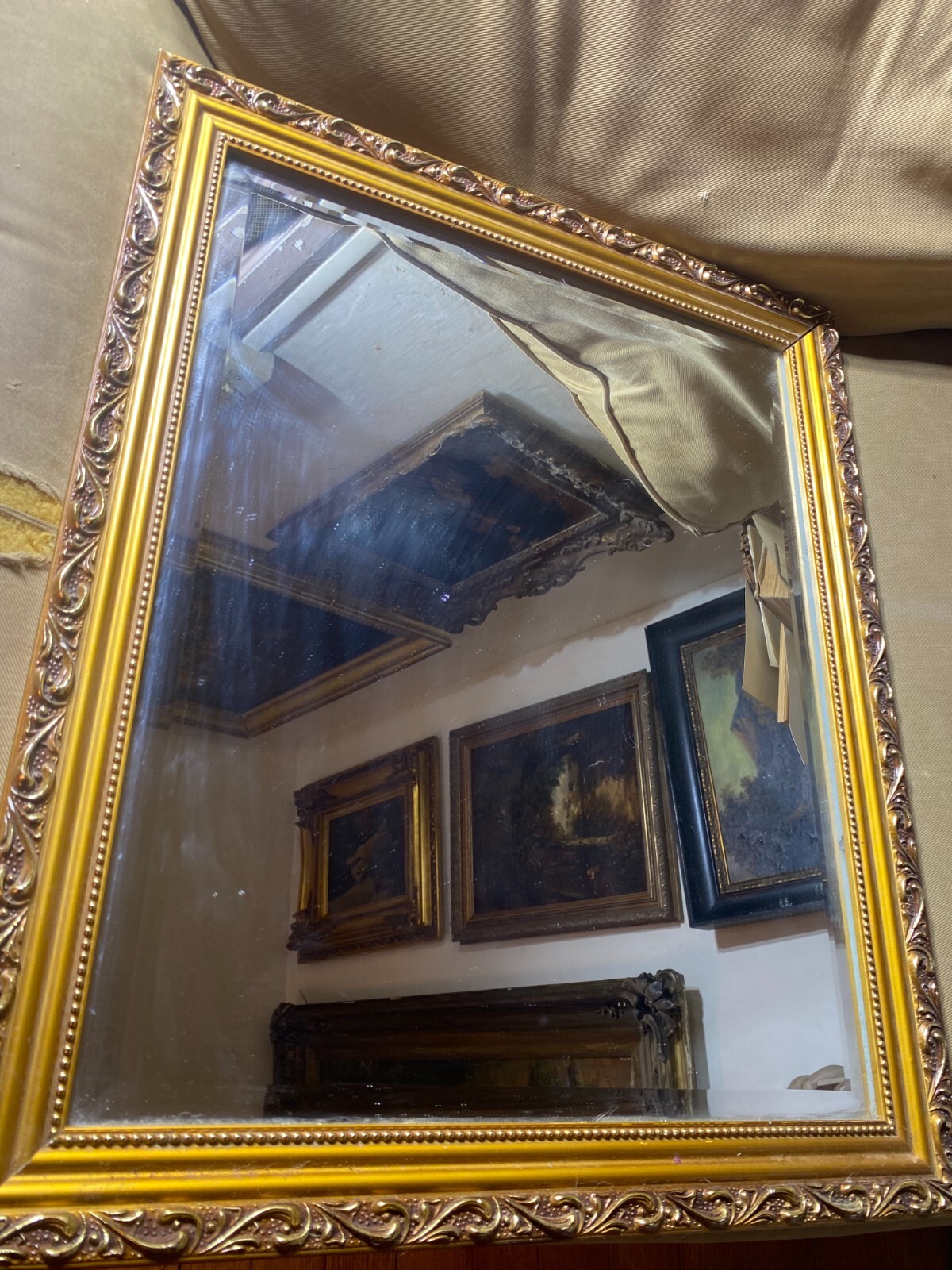 Gold Tone Framed Rectangular Mirror – 19.0″ W x 23.0″ L x 1.0″ D