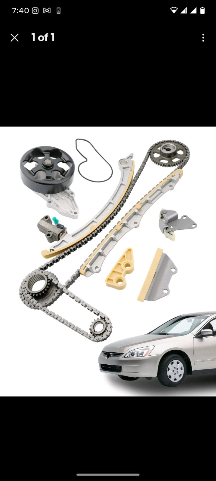 Timing Chain Kit 2.4 L, w/ Water Pump, Compatible with 2003-2007 Honda Accord…