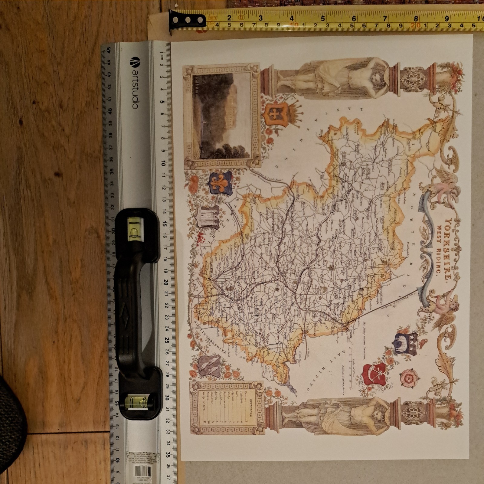 Vintage County Map of West Riding of Yorkshire by Thomas Moule circa 1830