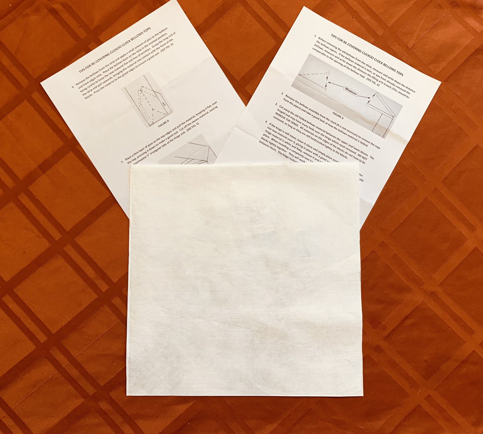 ORIGINAL Paper Cuckoo Bellows Material 12” x 12” With Instructions. Perfect.