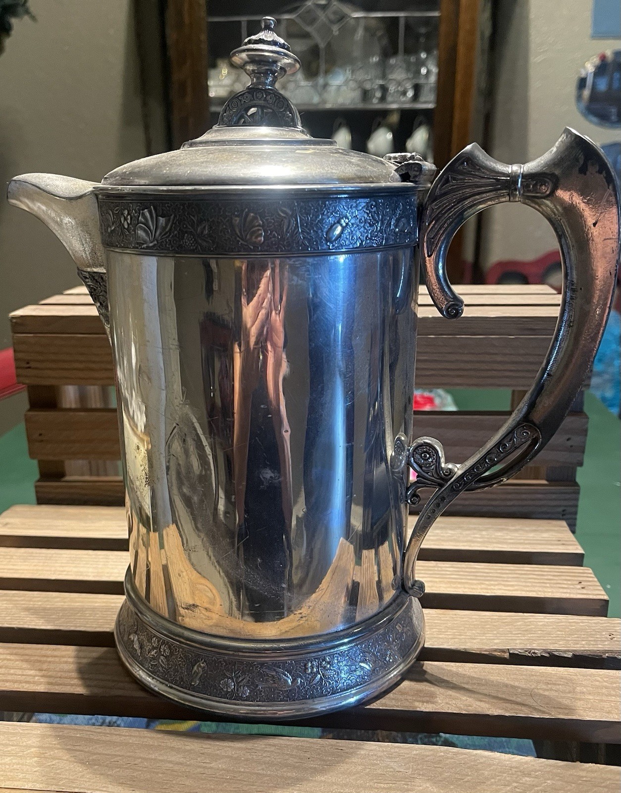 Antique Quadruple Plate Wilcox Silverplate Company, Hot Water, Design #355