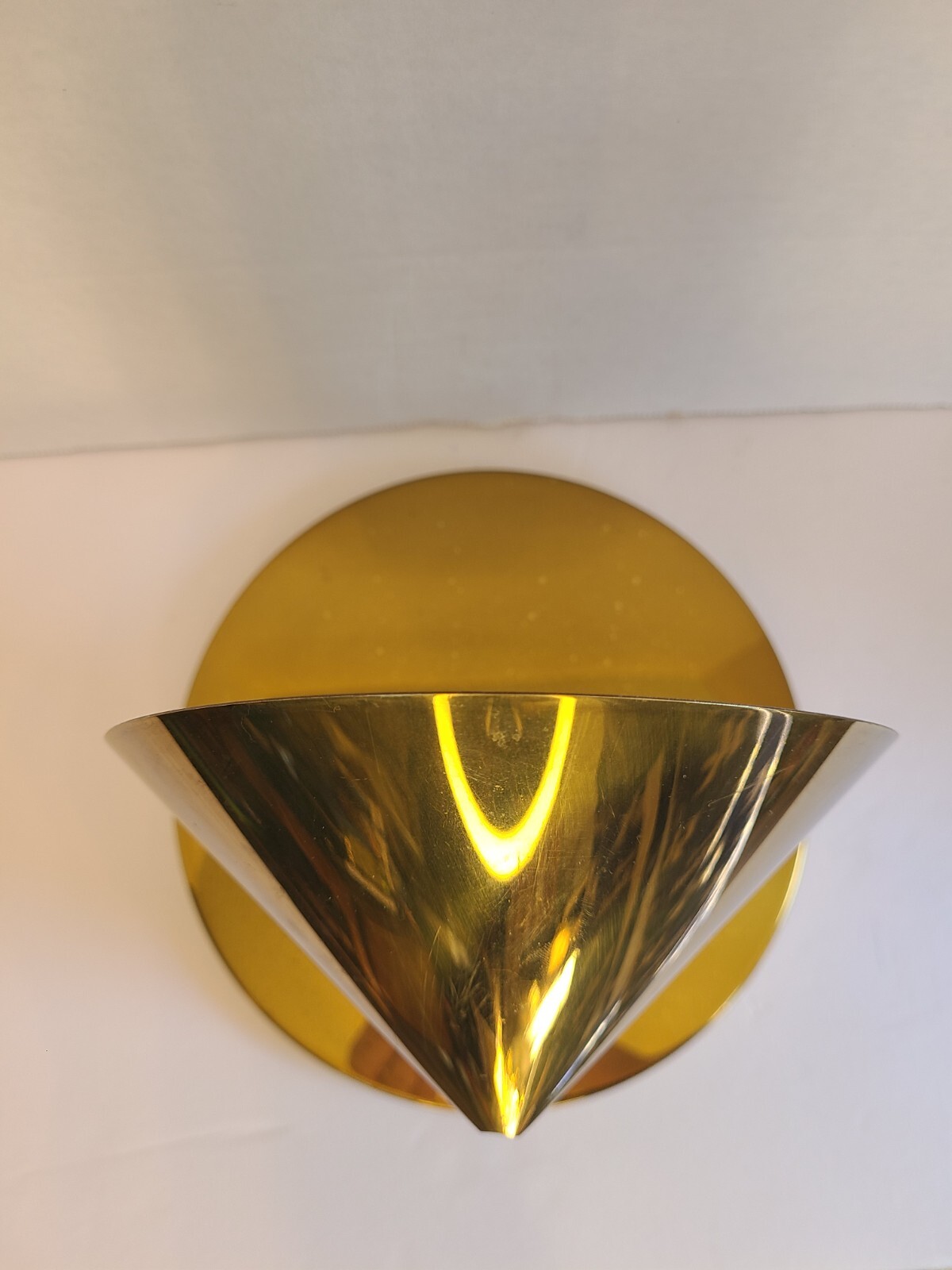 Vntg MCM Brass Wall Sconce Hard Wired Retro
