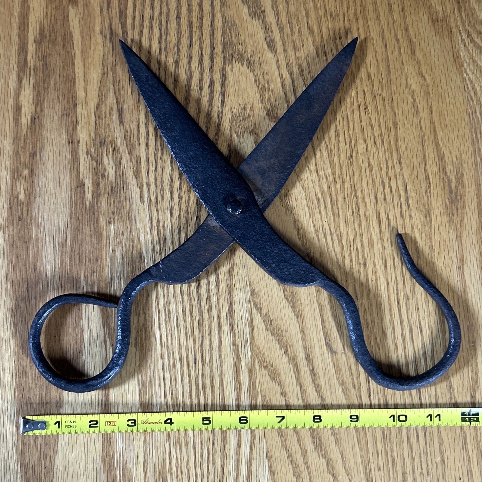 Antique Hand Forged Blacksmith Shears Iron Scissors 12.75″ Long 1800s Ironwork