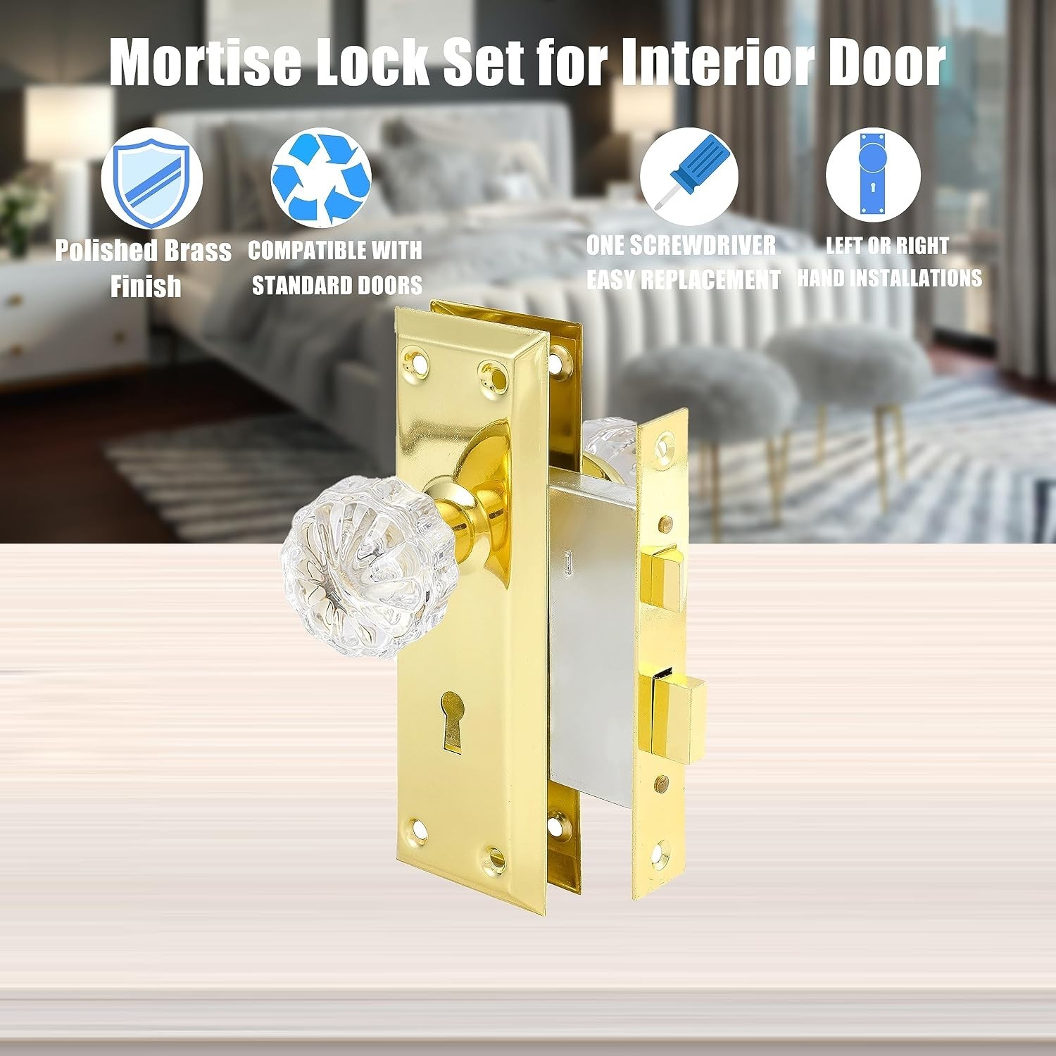 Vintage Door Knob Replacement, Skeleton Key Lock