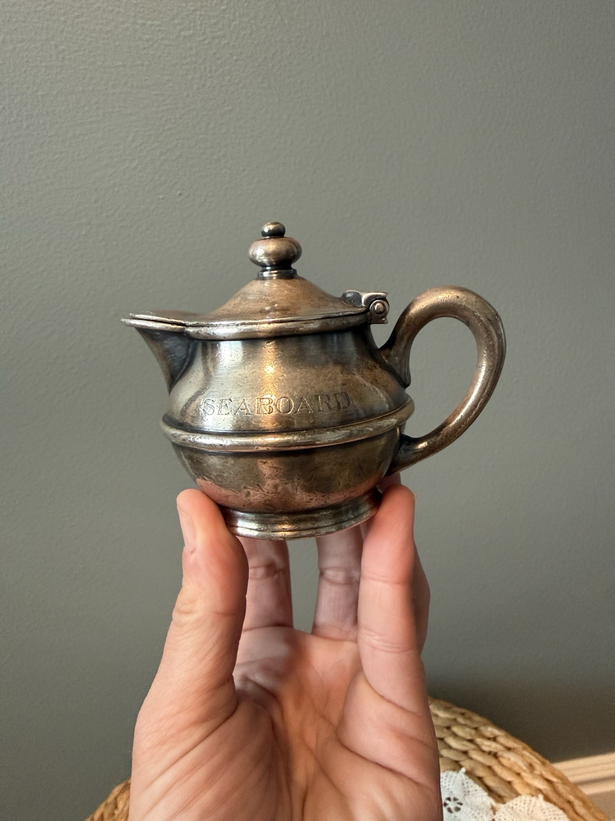 1925 Seaboard Air Line Railroad Silver Soldered Creamer Pot SAL11 ISC 1/6 Pint