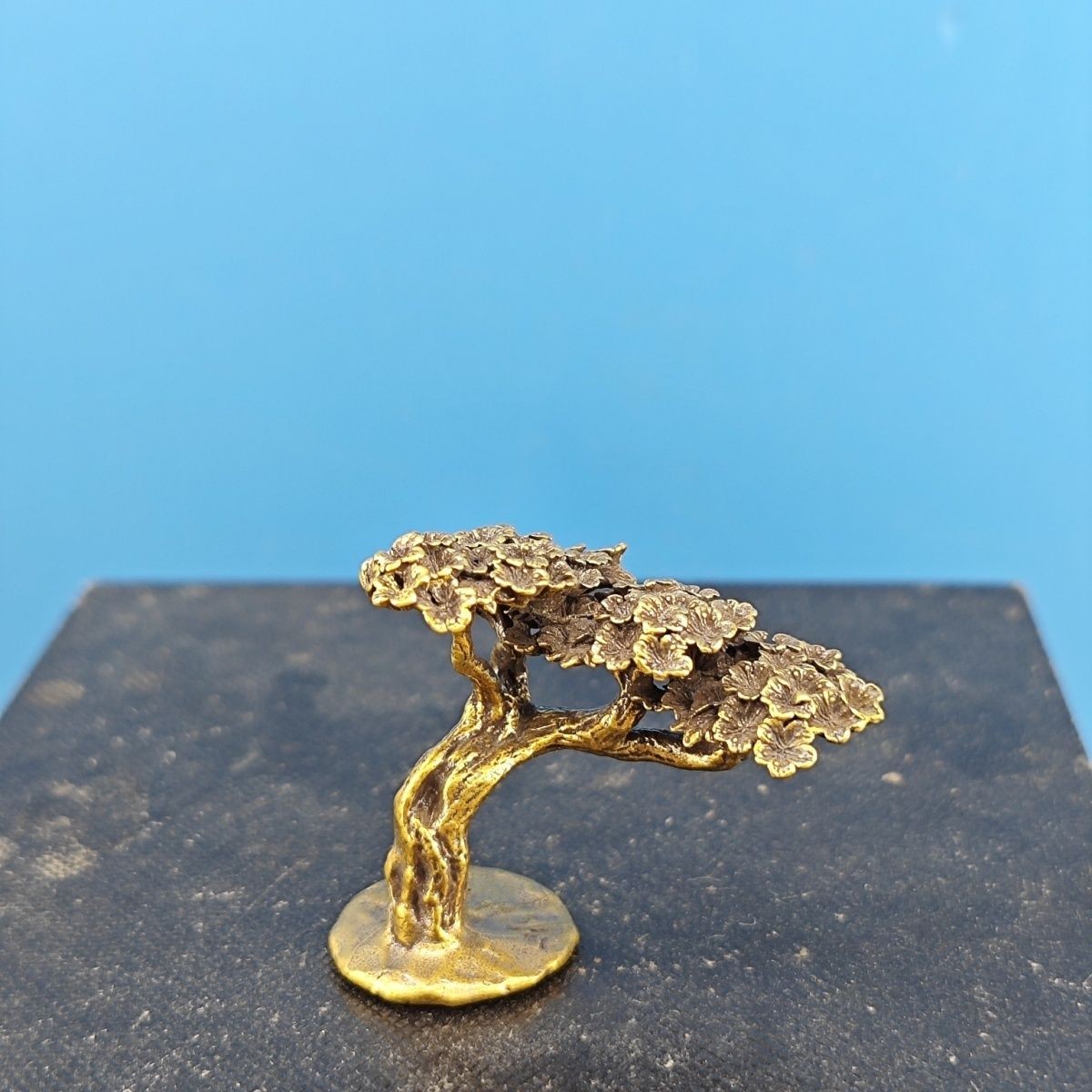 Brass Pine Tree Model Artificial Plant for Bonsai Fish Tank Rockery Landscape
