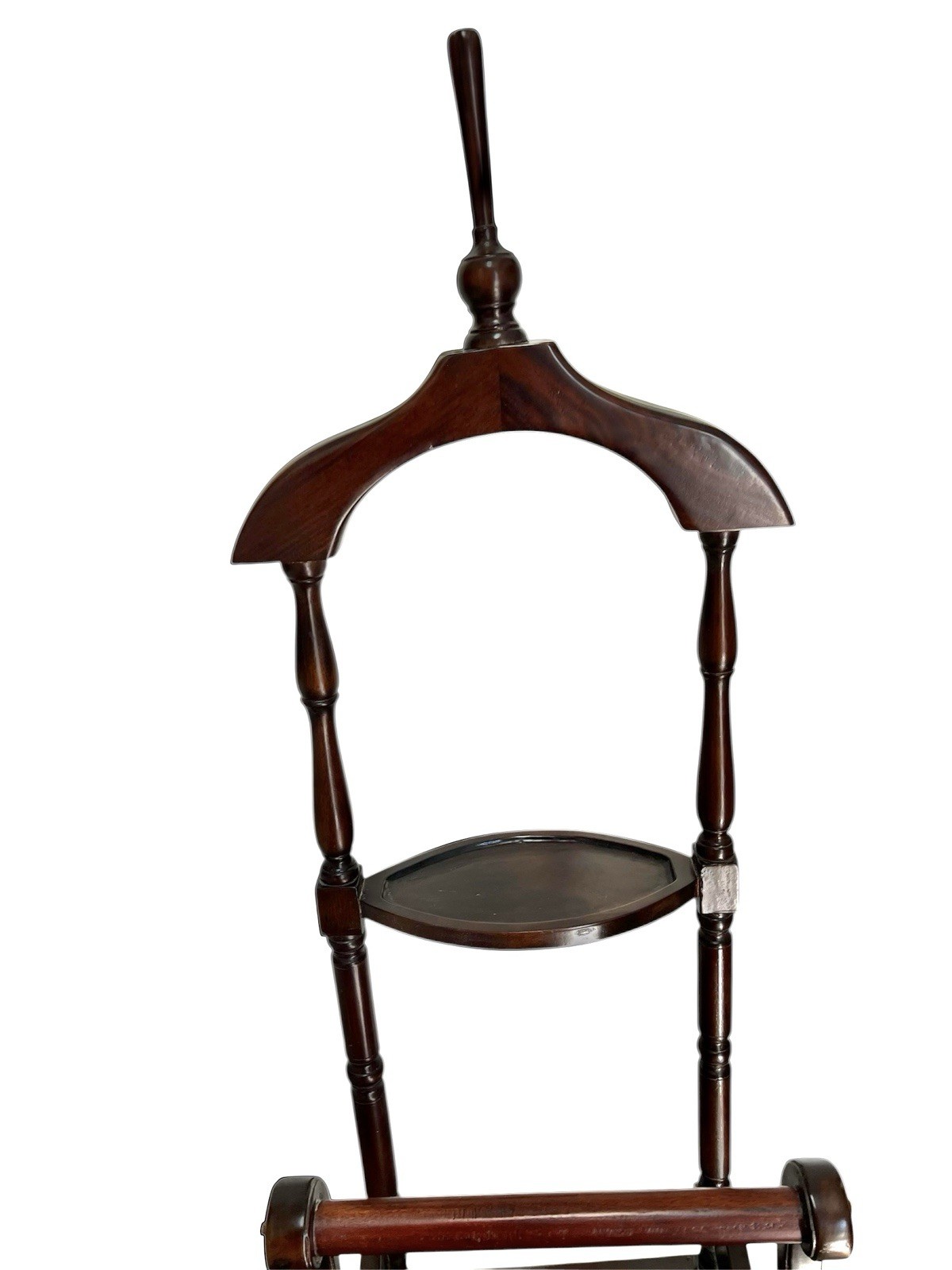 Antique Chippendale-Style English Oak Gentlemen’s Valet Clothes Stand