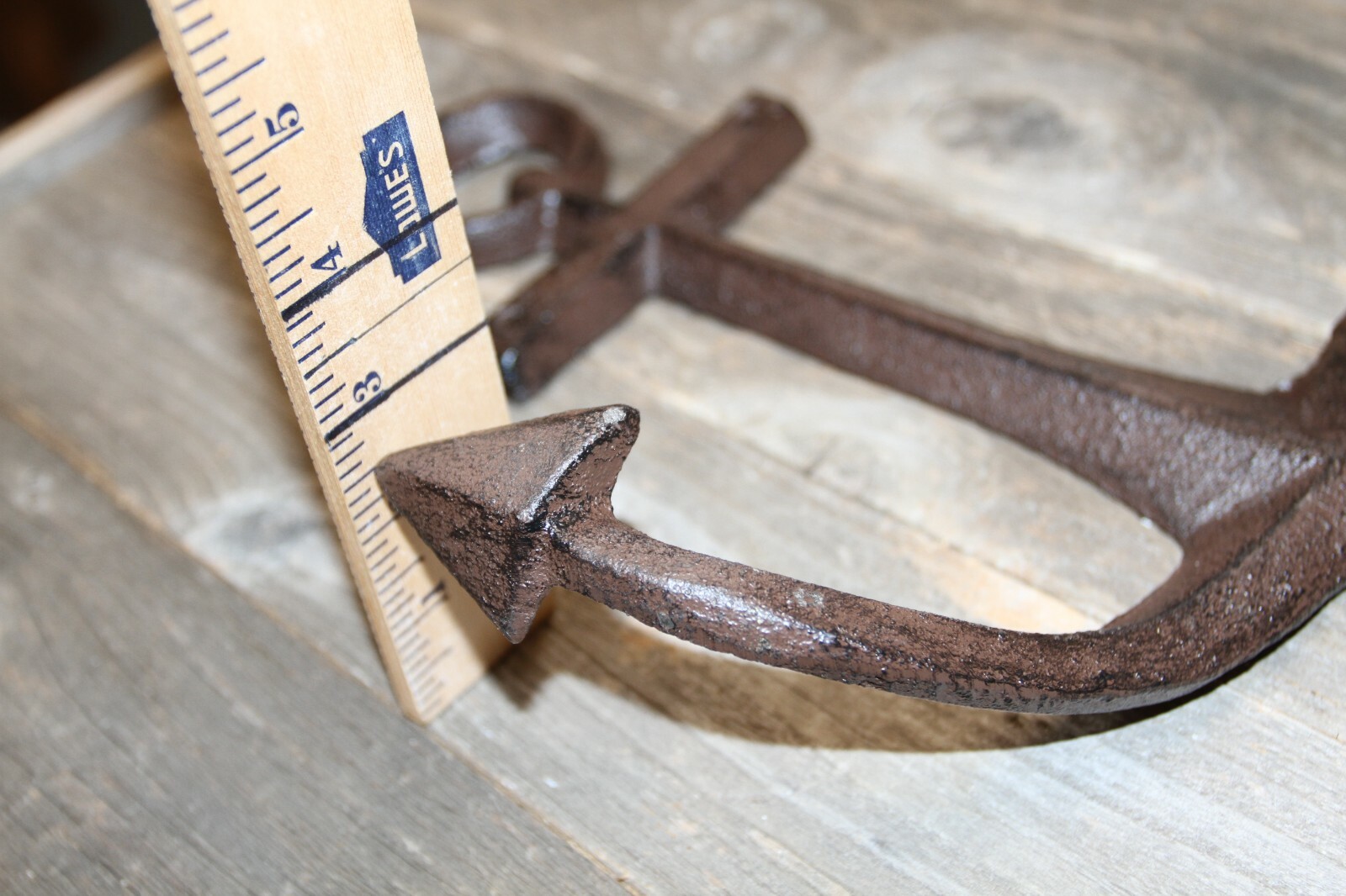 XL Large Boat Anchor Wall Decor Solid Cast Iron / End Hooks,11 inch tall, BL-61b