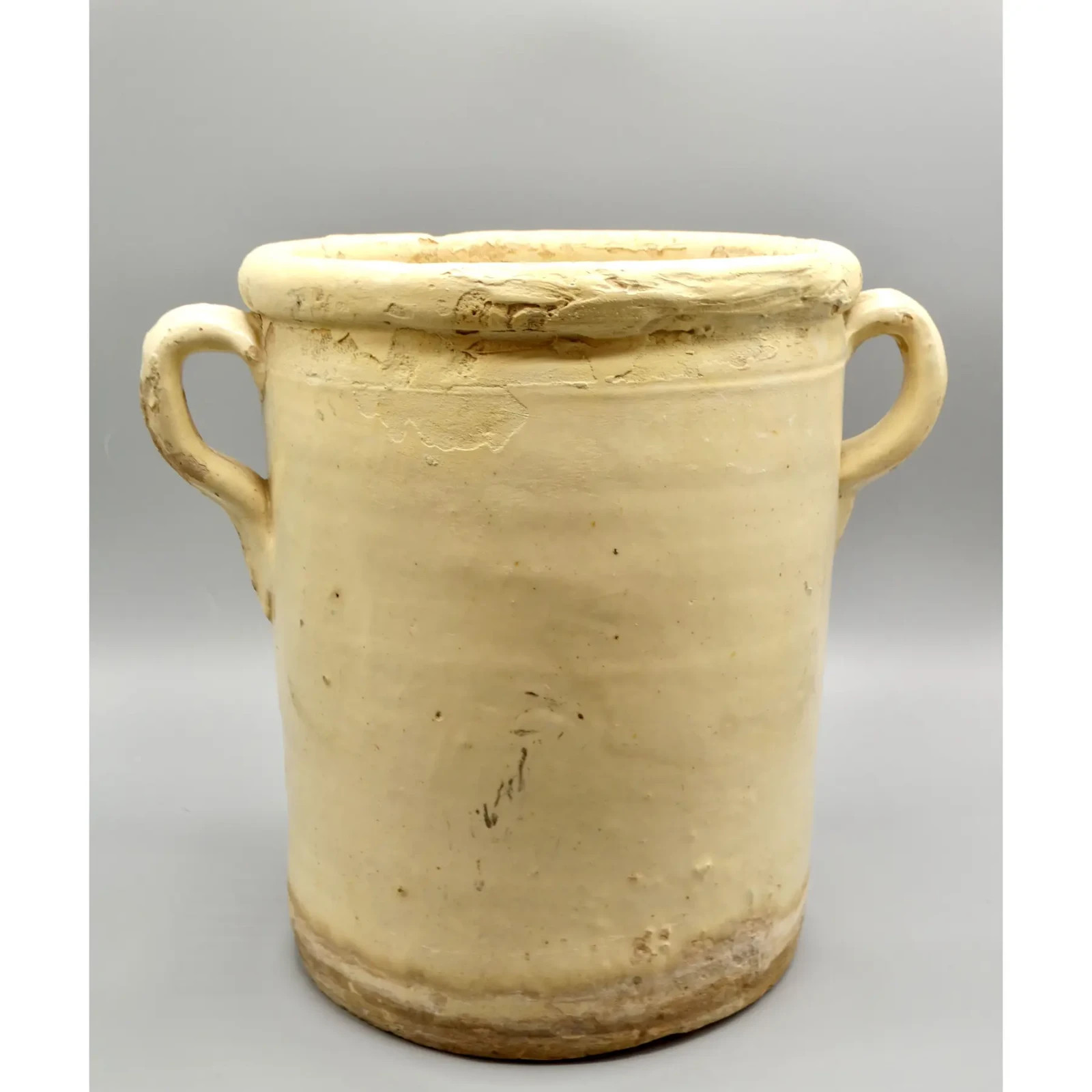 19th-Century Glazed Italian Confit Jar Pot Antique Handcrafted