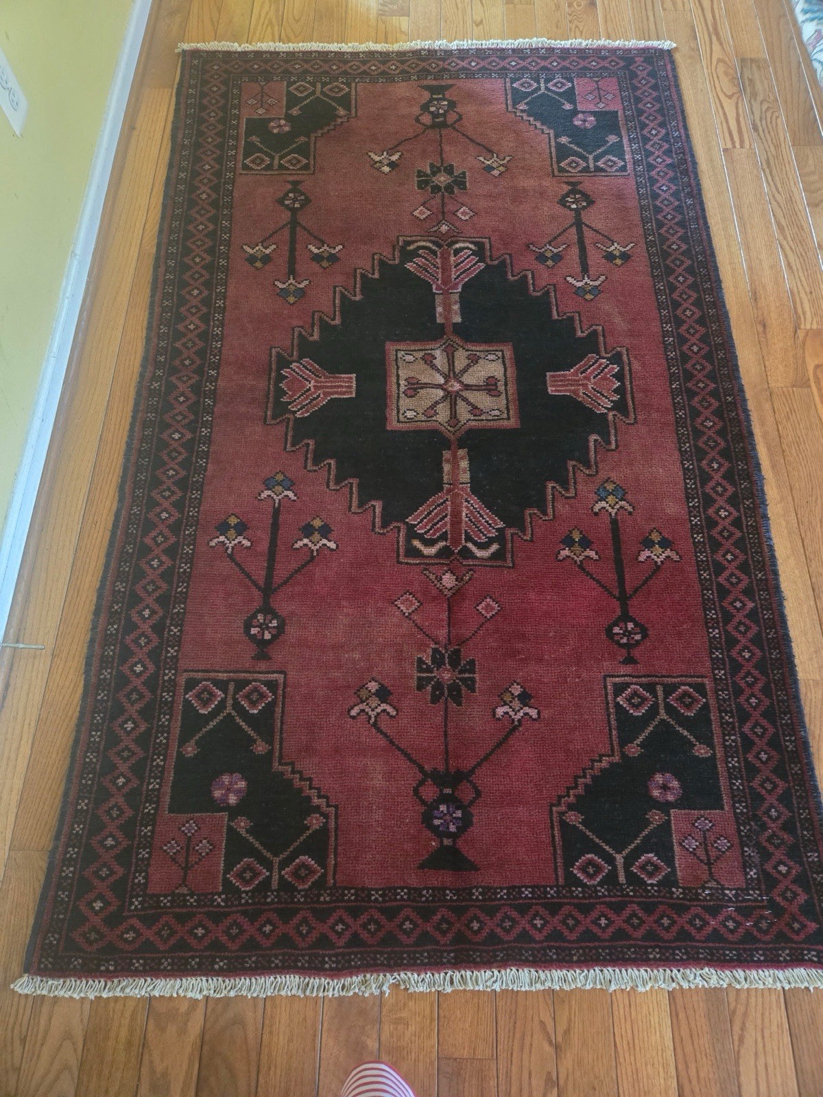 4×6.10VINTAGE VEG DYE CAUCASIAN HERIZ OUSHAK ANTIQUE SERAPI KAZAK SHIRVAN