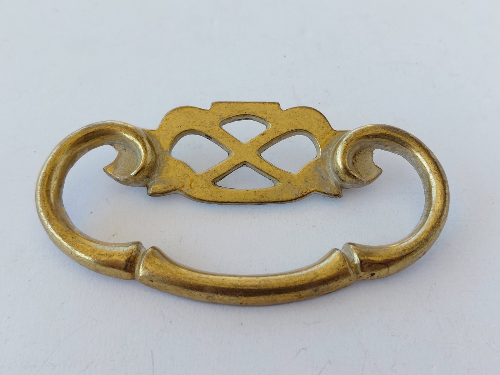 Vintage Drawer Pull Handle Cabinet Solid Brass 3.5″ Wide 1.75″ CTC