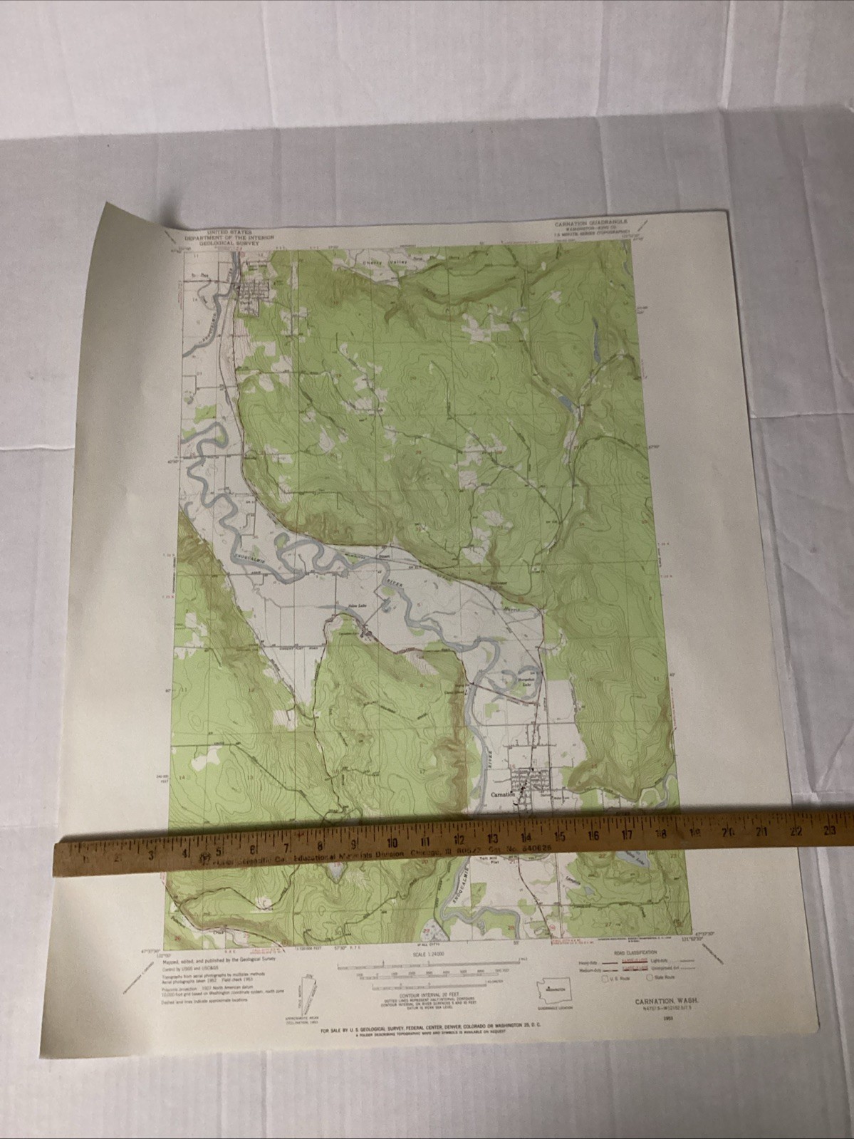 Carnation Quadrangle Washington 1955 USGS Topographical Map Department Interior