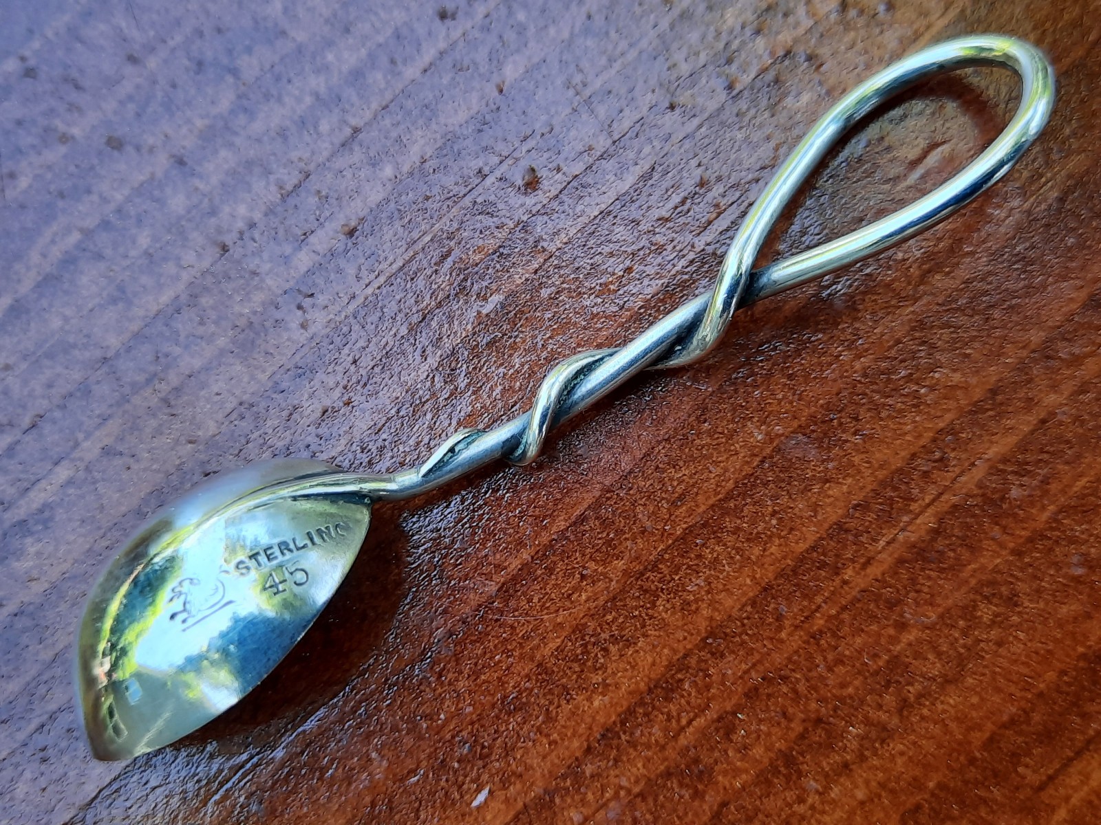 Sterling Silver Redlich & Co. Rusticana Leaf & Vine Form Salt Spoon & Dish