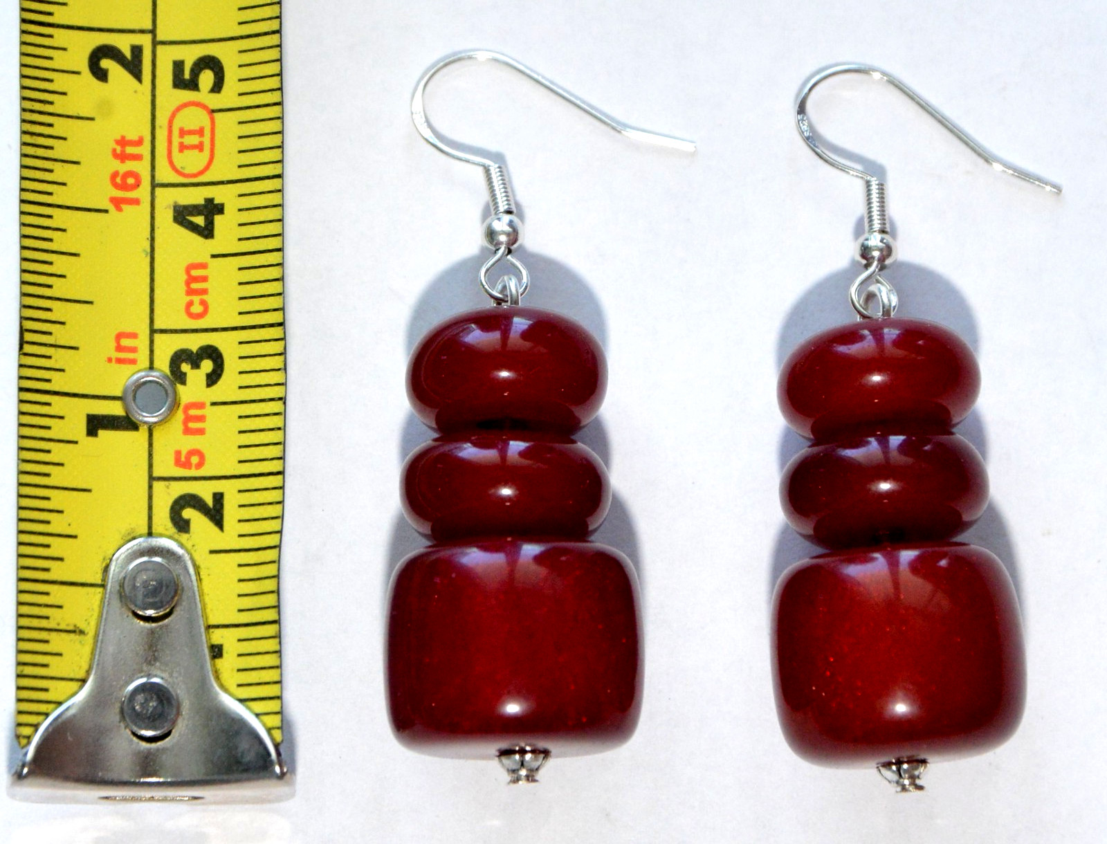 ✅RUSSIAN SOVIET EARRINGS BAKELITE BALTIC CHERRY AMBER SILVER HOOK NECKLACE WATCH