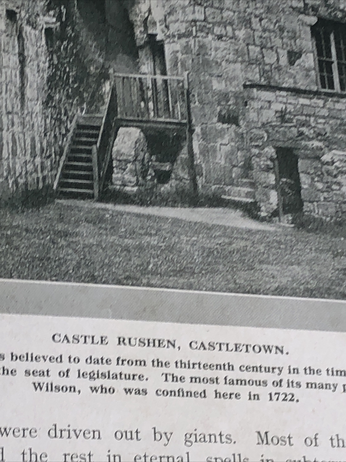 1923: Map Of Isle Of Man County Print Vintage Antique Castle Rushen Castletown