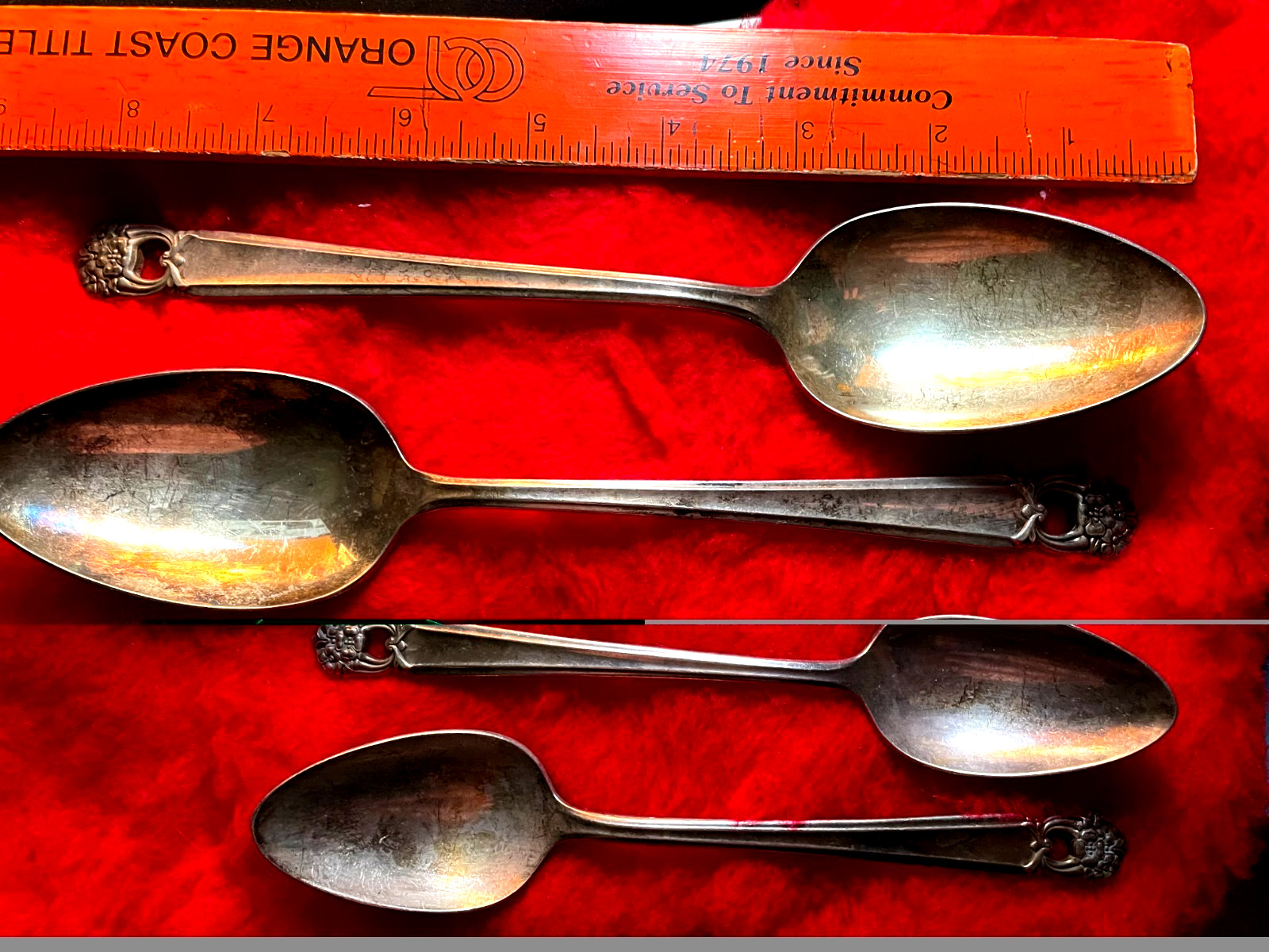 ( 4 ) 1847 Rogers Eternally Yours 2 CREAM Soup Spoon 7-1/8″ & 2 Teaspoons 6 1/2″
