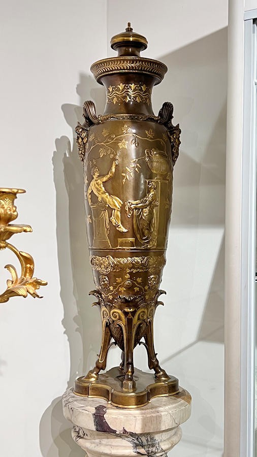 Barbedienne Bacchanalian Bronze Vase by Ferdinand Levillian