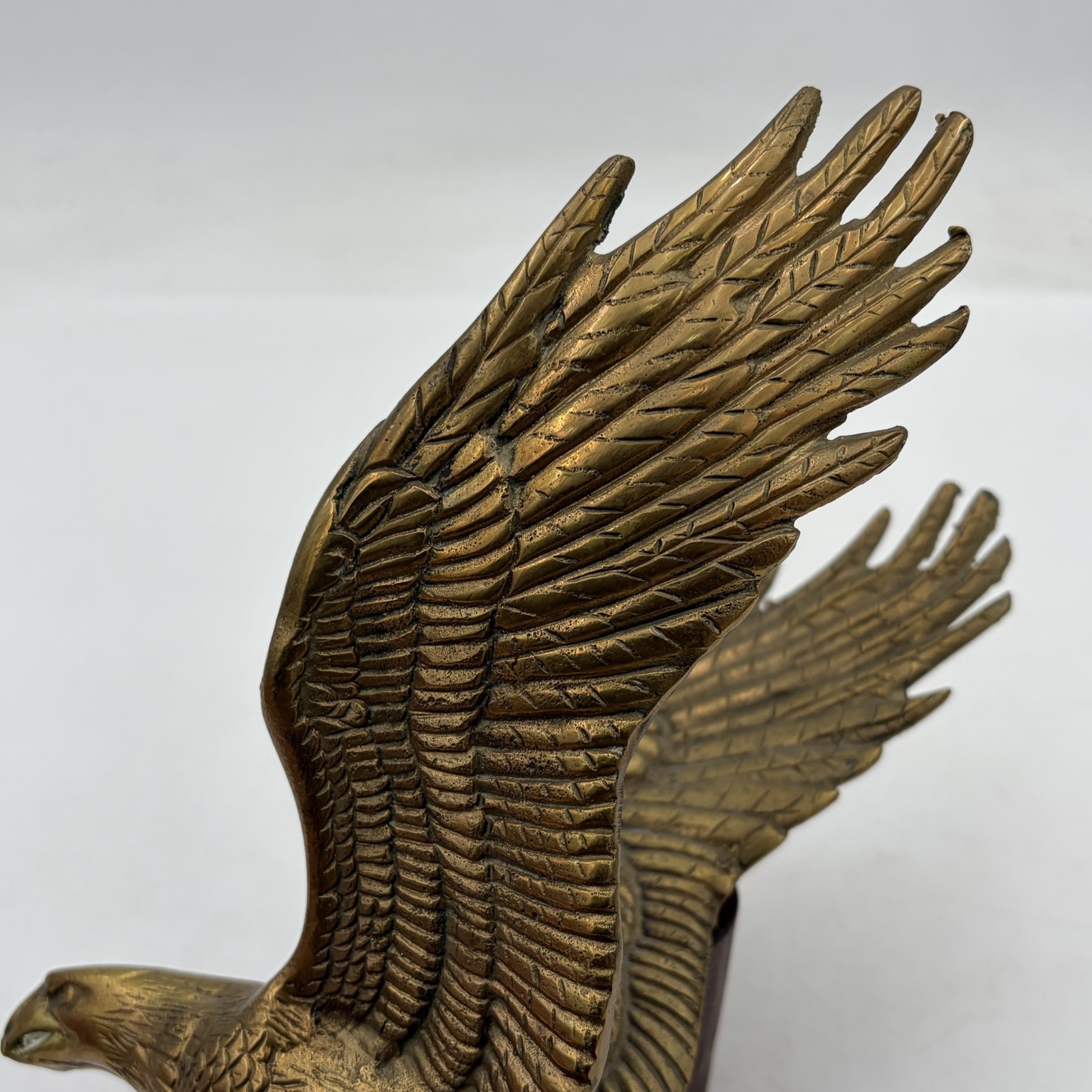 VTG 11″ American Eagle Flag Pole Topper Finial Americana USA Liberty Cast Metal