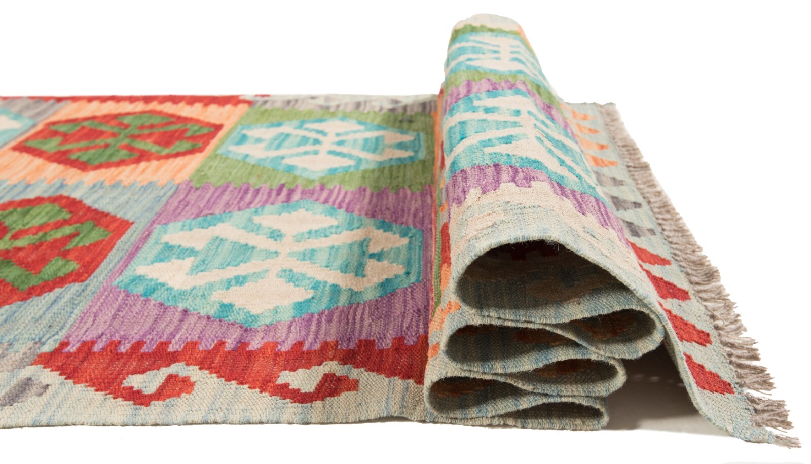 Kilim Afghan 95 5/16×30 5/16 in Hand Woven Oriental Carpet Wool Rug Kilim
