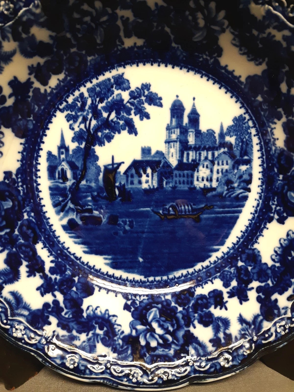 F. Winkle & Co. TOGO Flow Blue Dish Bowl Circa 1890-1900 Antique RARE