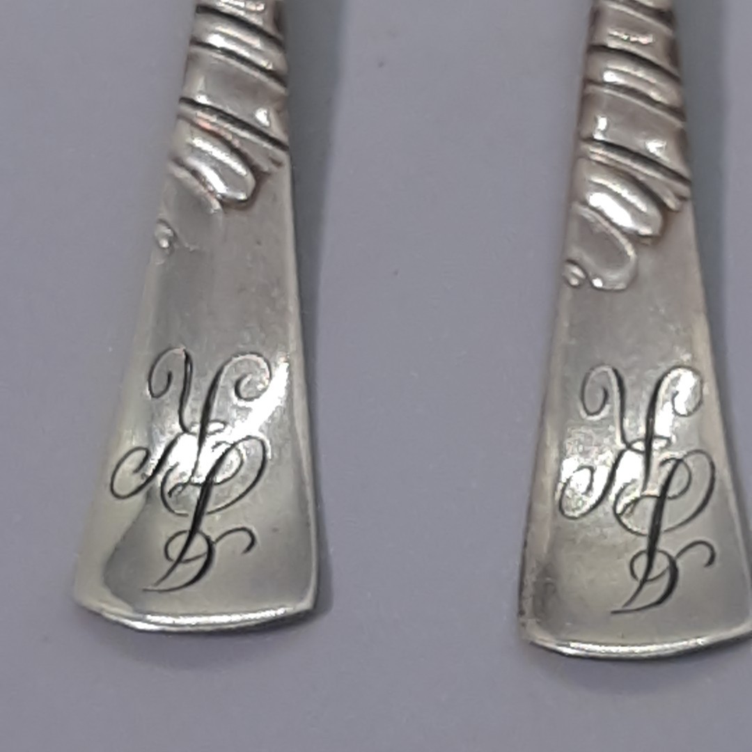 Sterling Salt Spoons Gorham Colonial Set Of 4 Late 1800s Monogrammed
