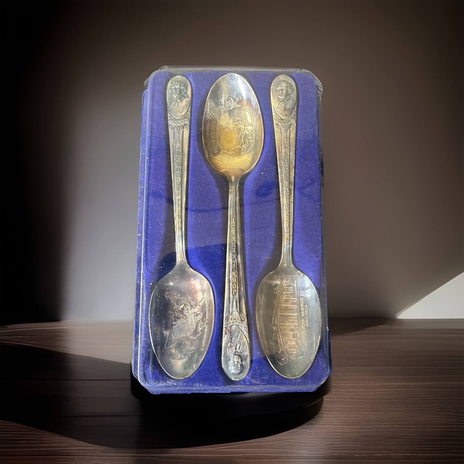 Silver Plated Presidential Commemorative Spoon Set in Box, WM Rogers