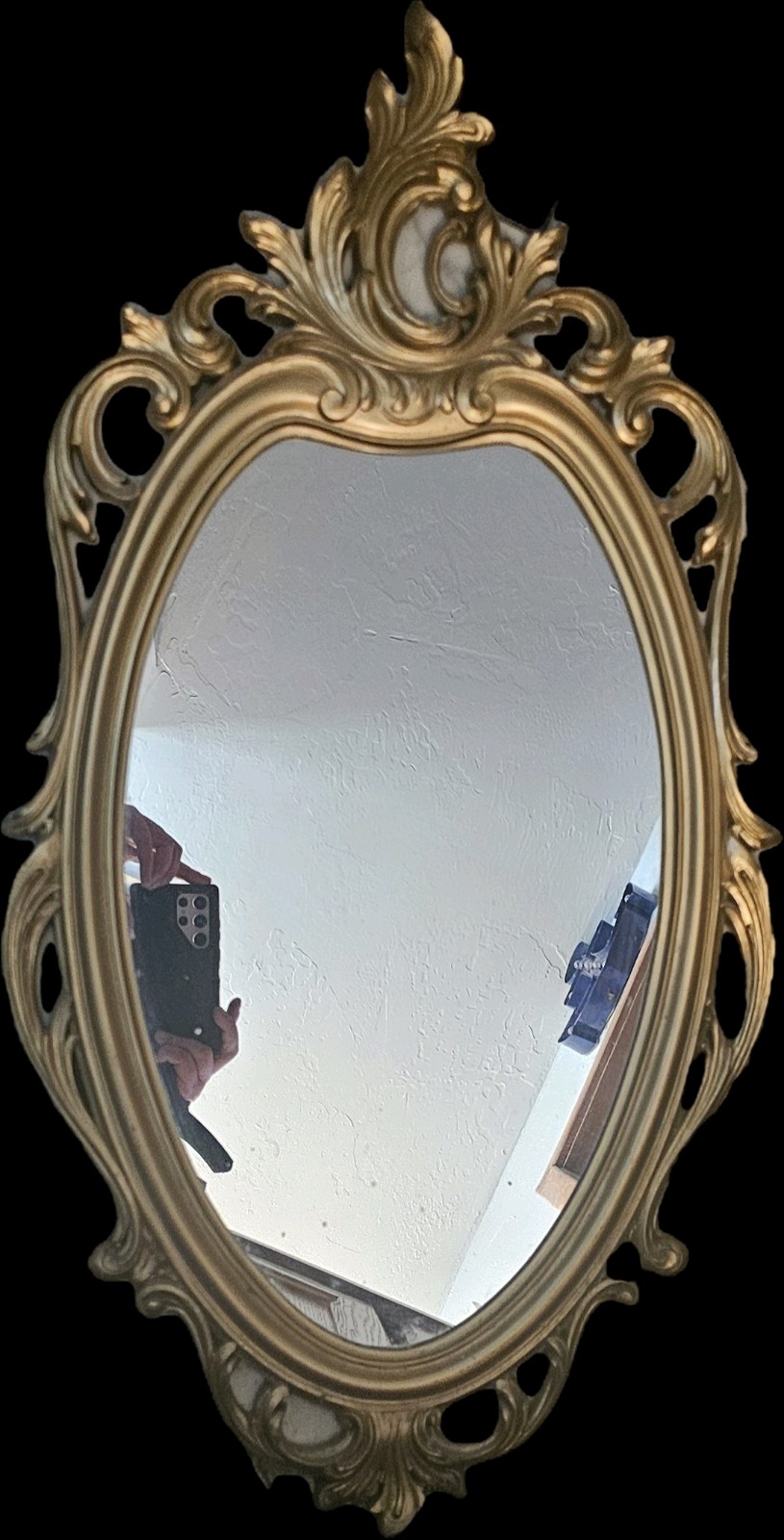 Vintage French Country Rococo Syroco Gold Wall Mirror 1965 MCM made In TheUSA