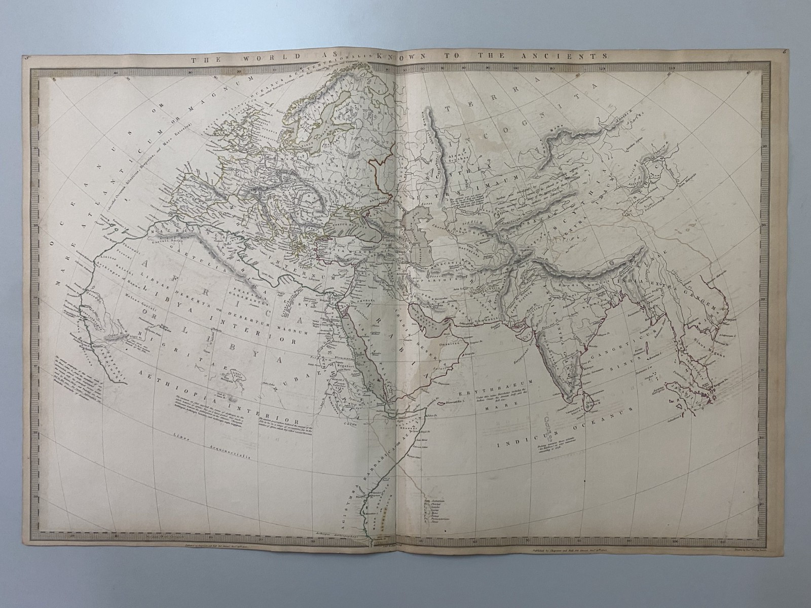 1842 SDUK MAPS (LOT OF 2) THE WORLD AS KNOWN TO THE ANCIENTS, WEST AND EAST