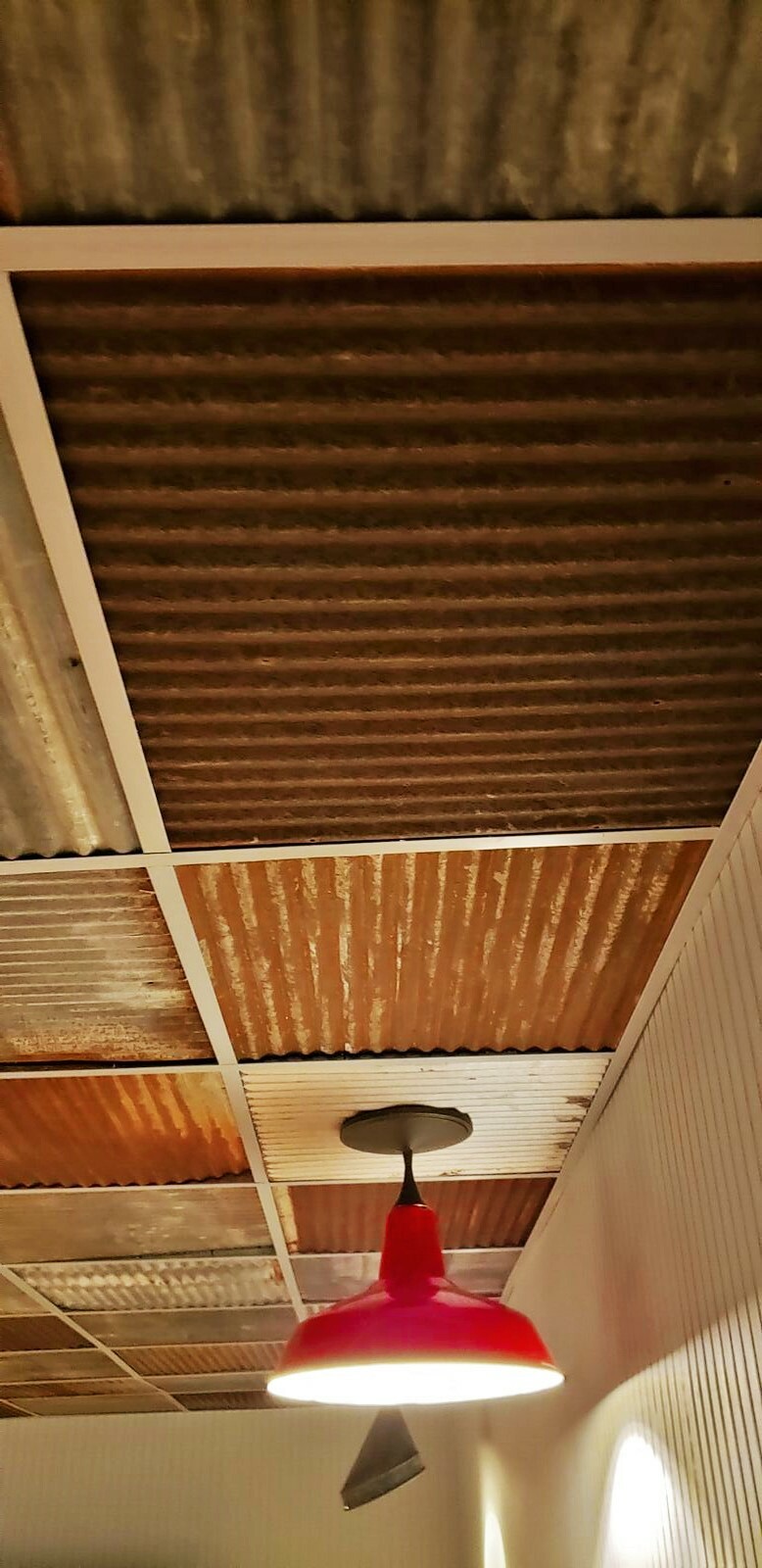 10 pcs. 2 x 2 (40 sq. ft.) DROP CEILING TILES RECLAIMED CORRUGATED BARN ROOFING