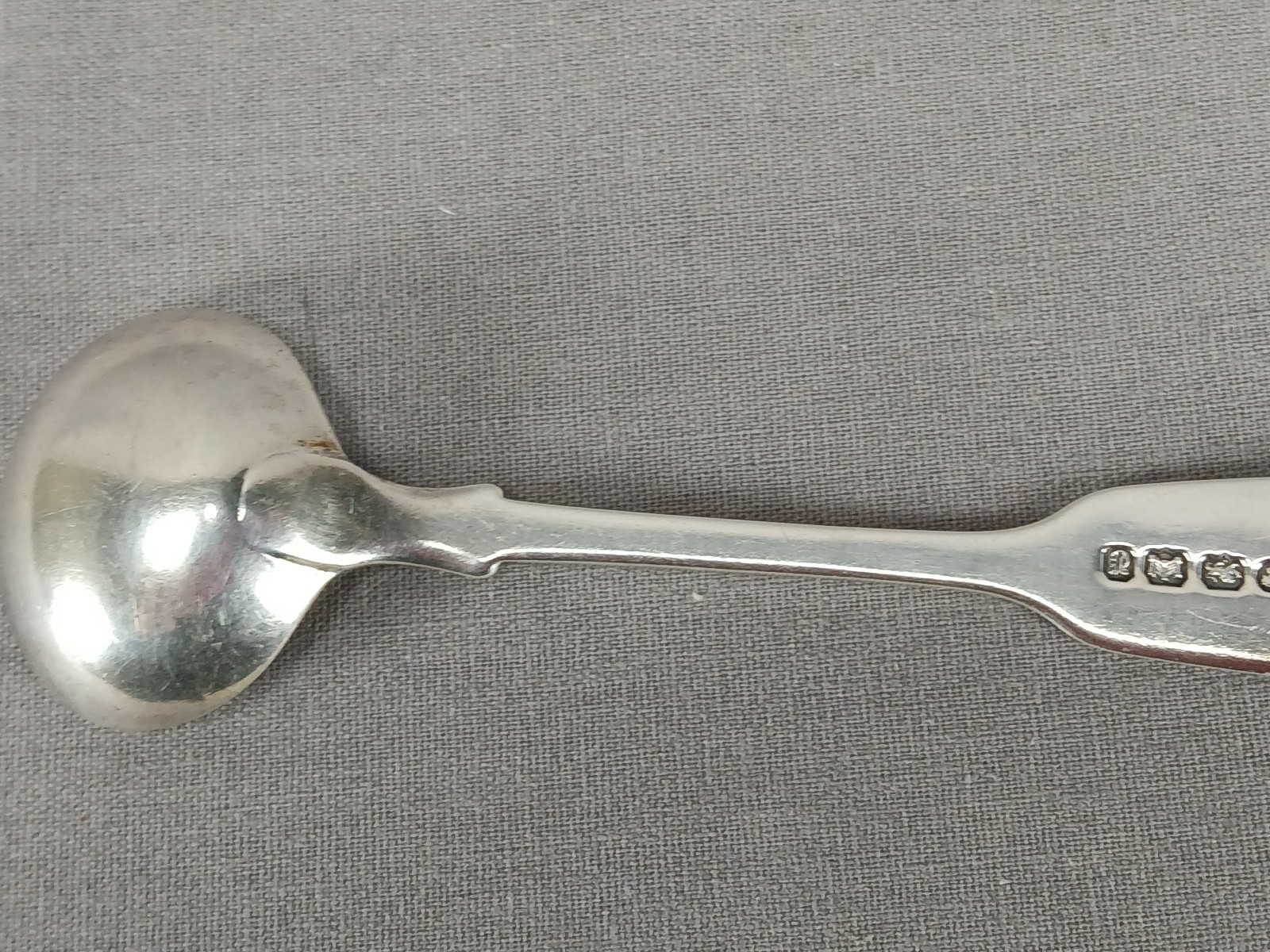 Josiah Williams & Co Exeter Monogrammed Sterling Silver Salt Spoon C. 1856