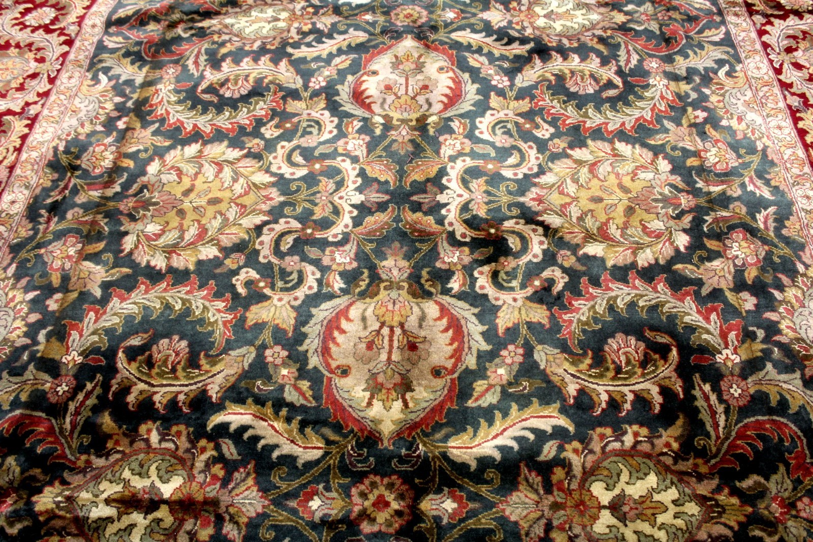 9X12 SPECTACULAR MINT HAND KNOTTED VEGETABLE DYE FLORAL TABRIZZ WOOL TURKISH RUG